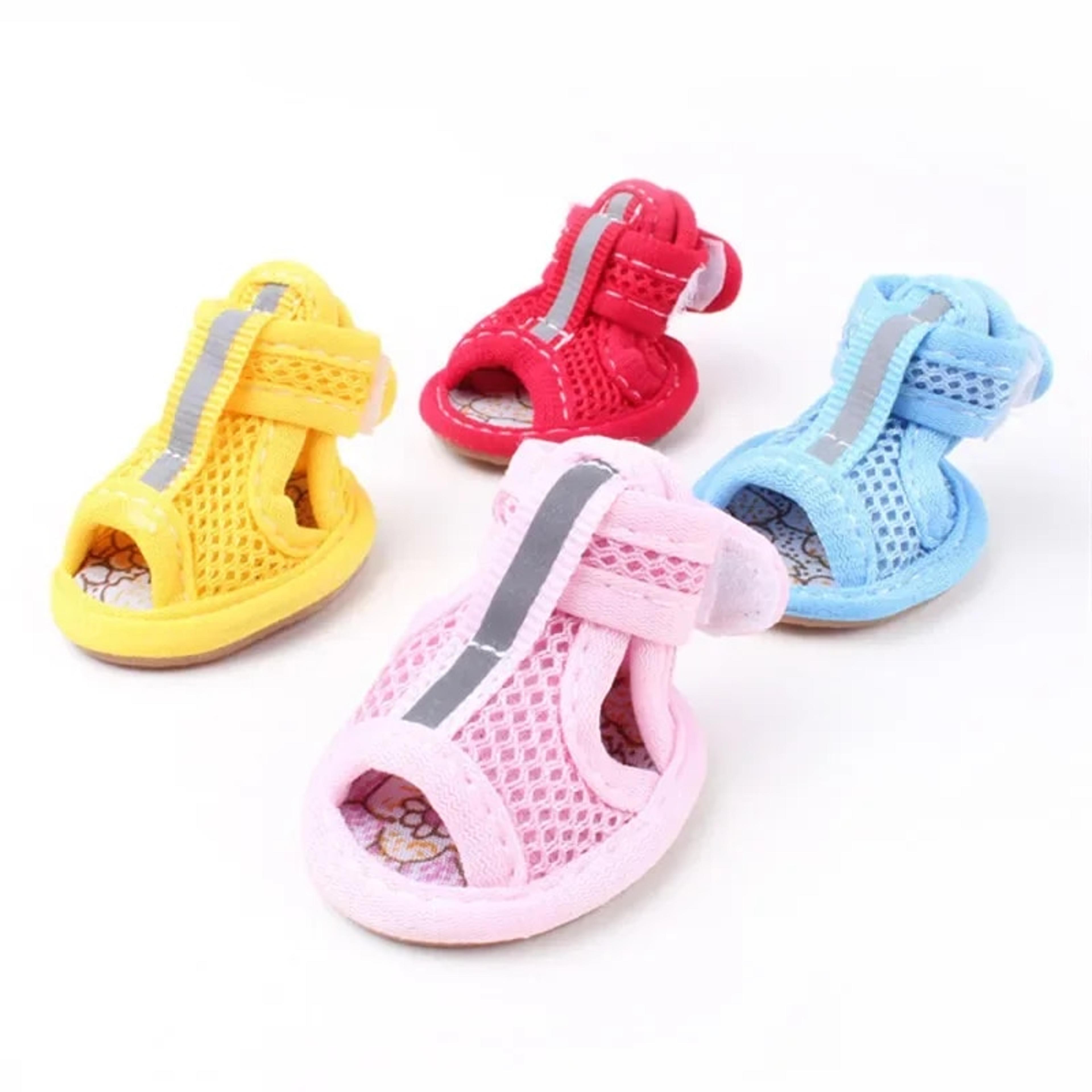 LPXI4pcsetSummerNonslipBreathableDogShoesSandalsforSmallDogsPetDogSocksSneakersjpg