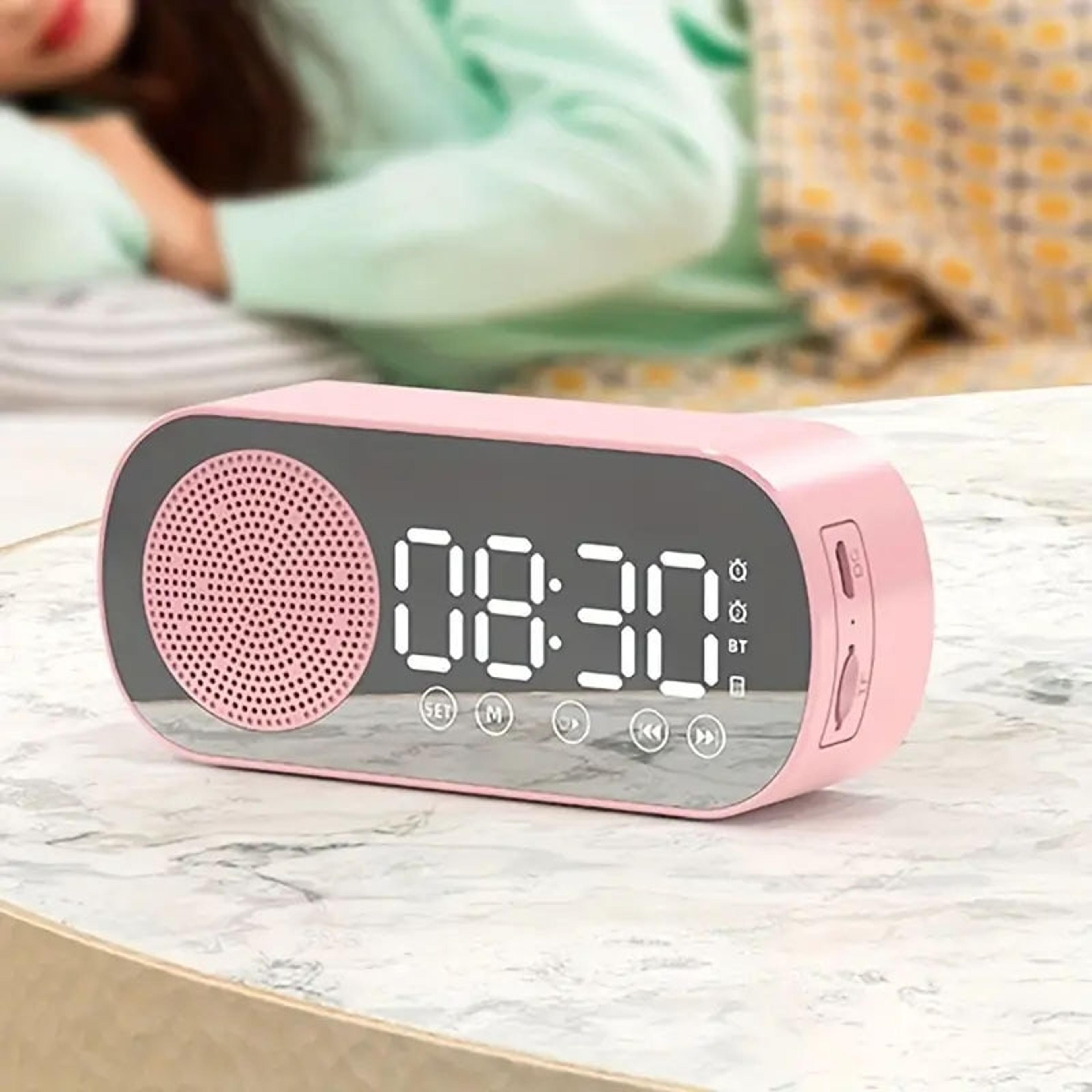 wireless bluetooth speaker: digital alarm clock with tf/fm radio & bass subwoofer