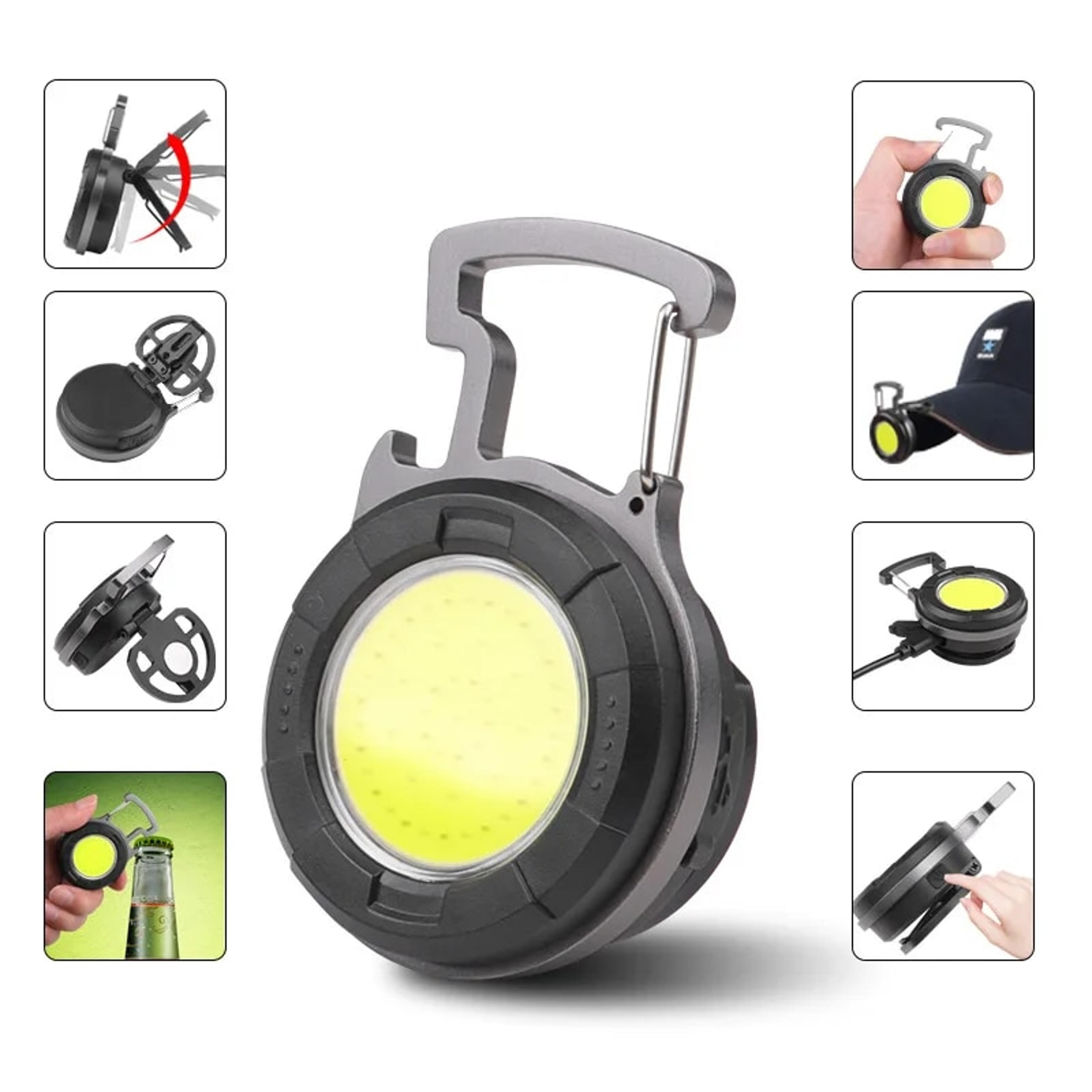 cob multifunctional portable mini keychain light | usb rechargeable led work light for camping & emergencies