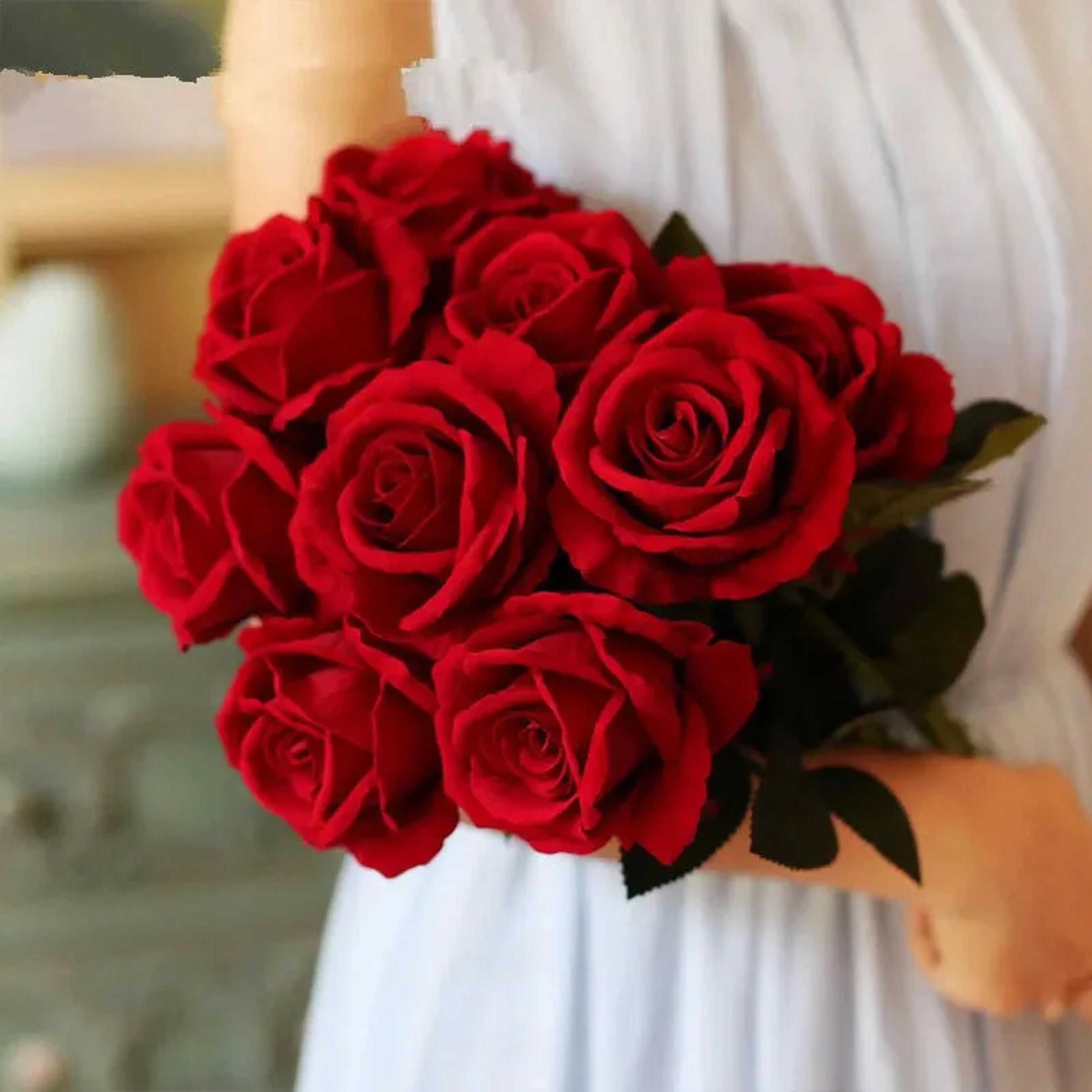 Red Rose Artificial Flowers Long Branch Rose For Wedding Home Decoration Fake Roses For DIY Supplie 2