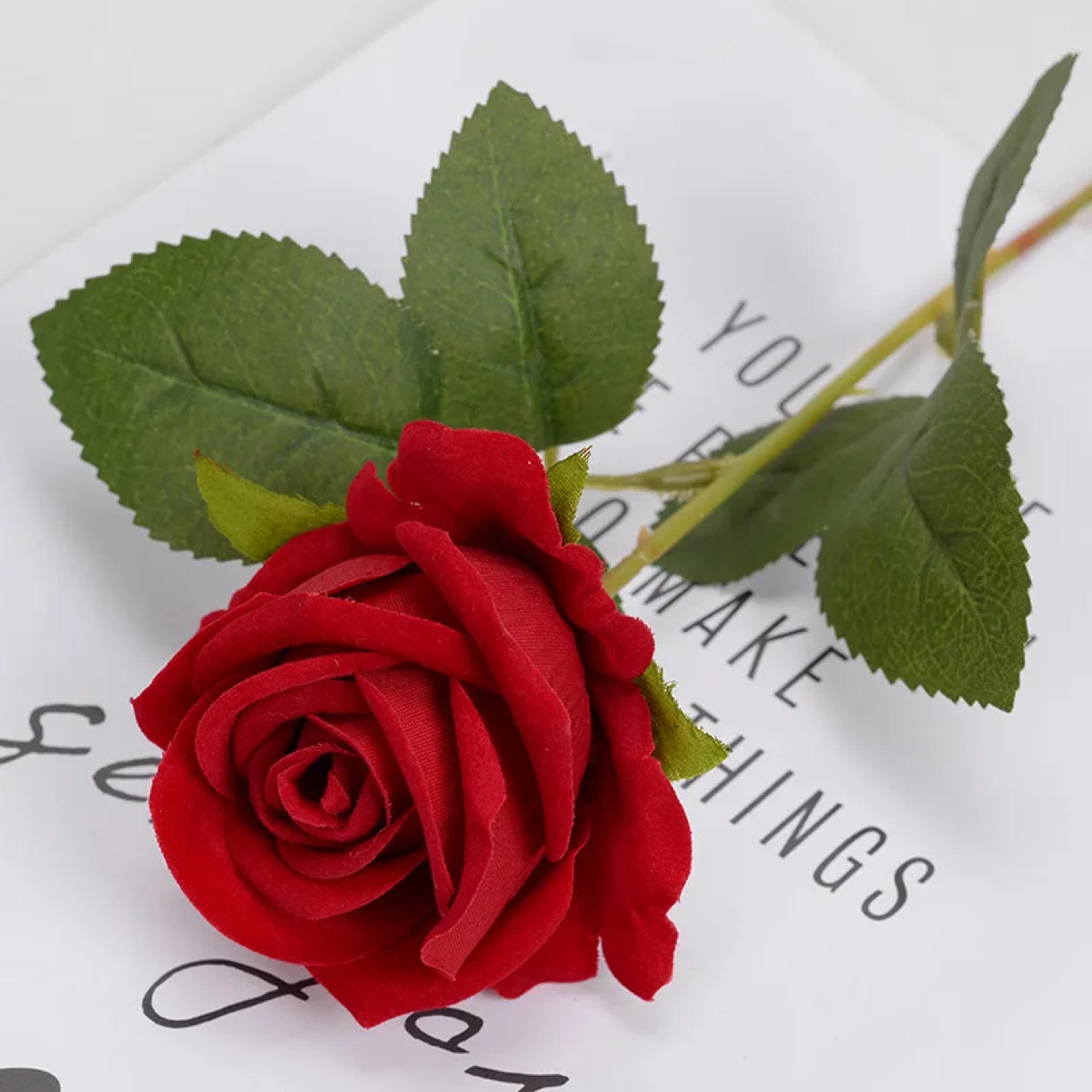 Red Rose Artificial Flowers Long Branch Rose For Wedding Home Decoration Fake Roses For DIY Supplie 6