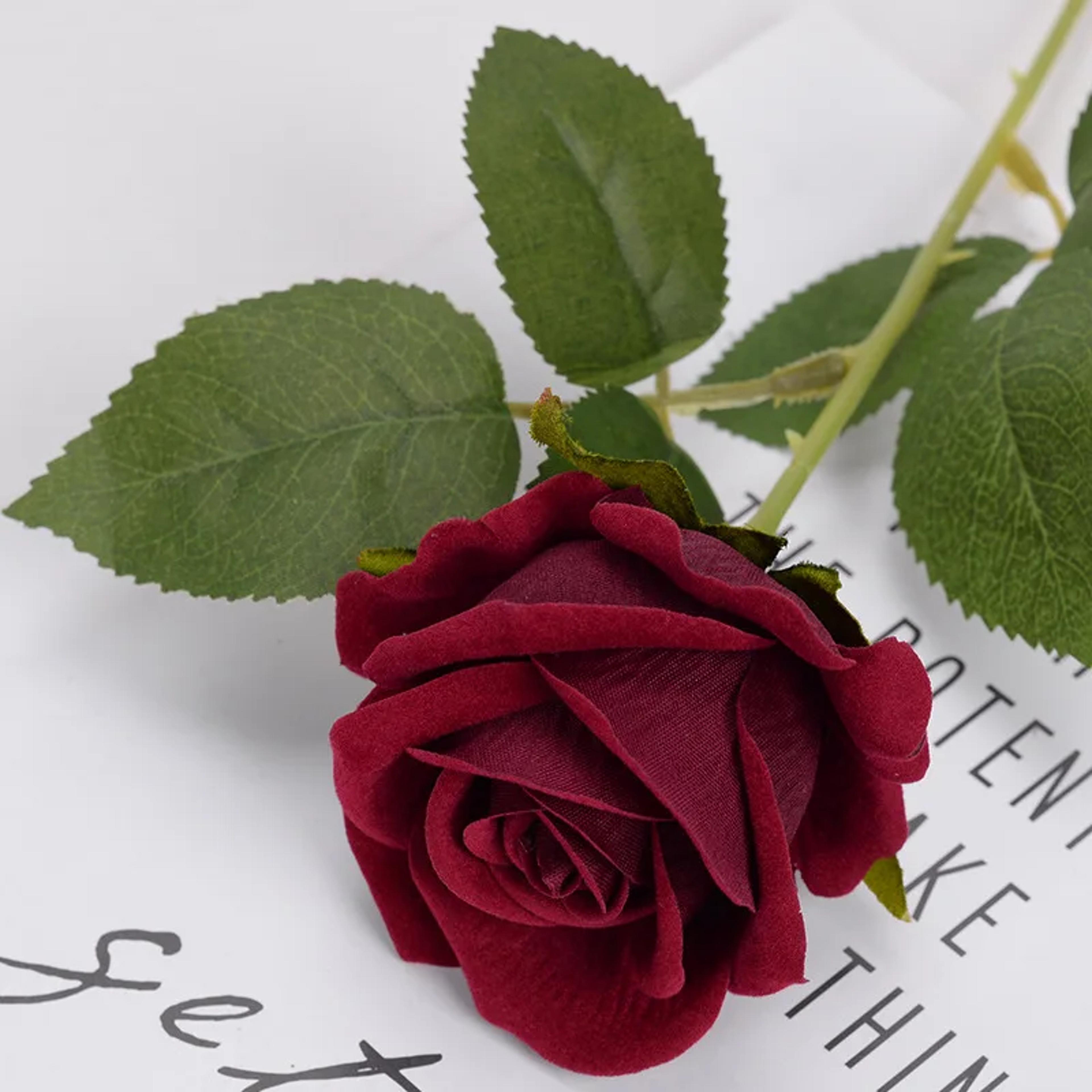 Red Rose Artificial Flowers Long Branch Rose For Wedding Home Decoration Fake Roses For DIY Supplie 8