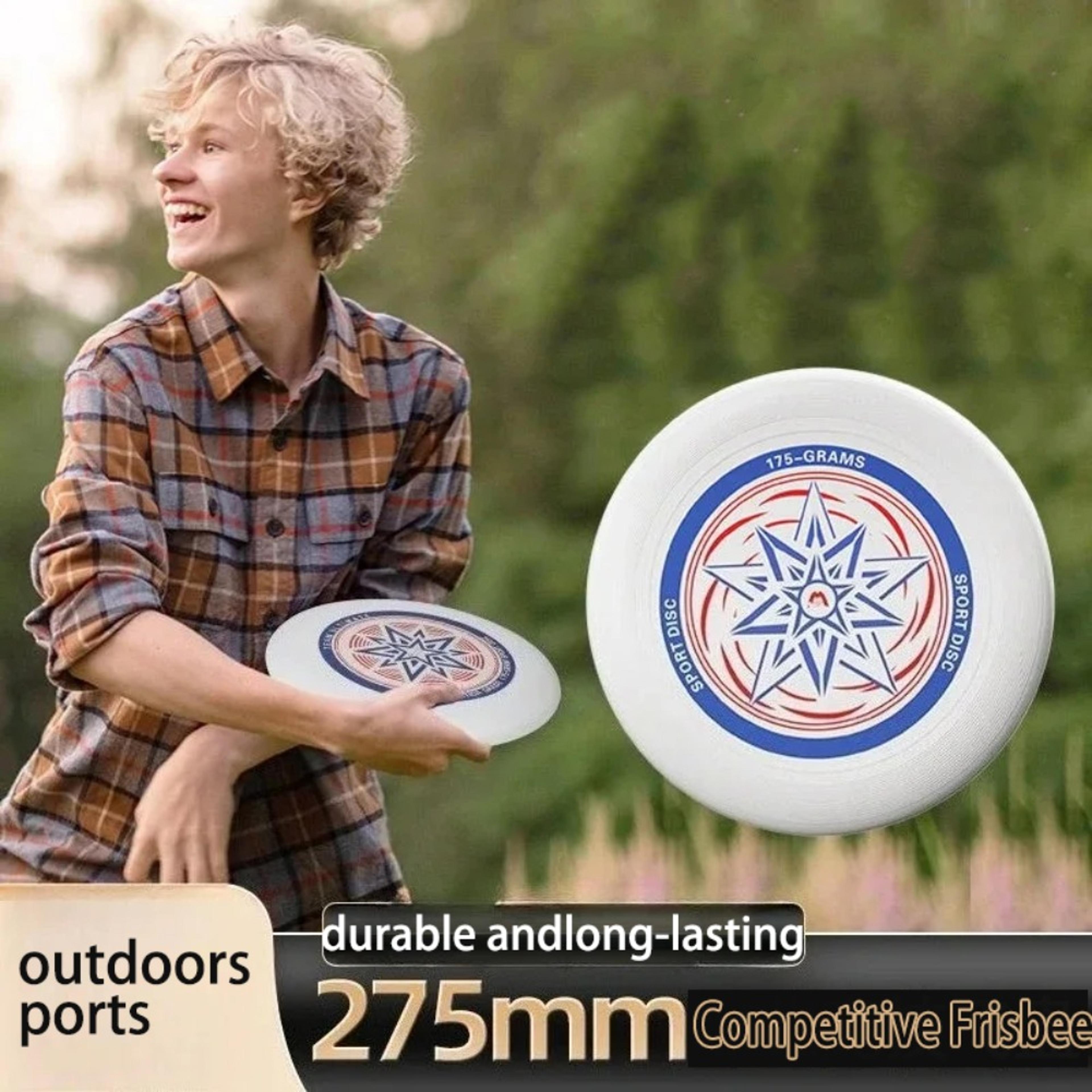 durable flying disc for outdoor sports anti slip edge for beach & competition use