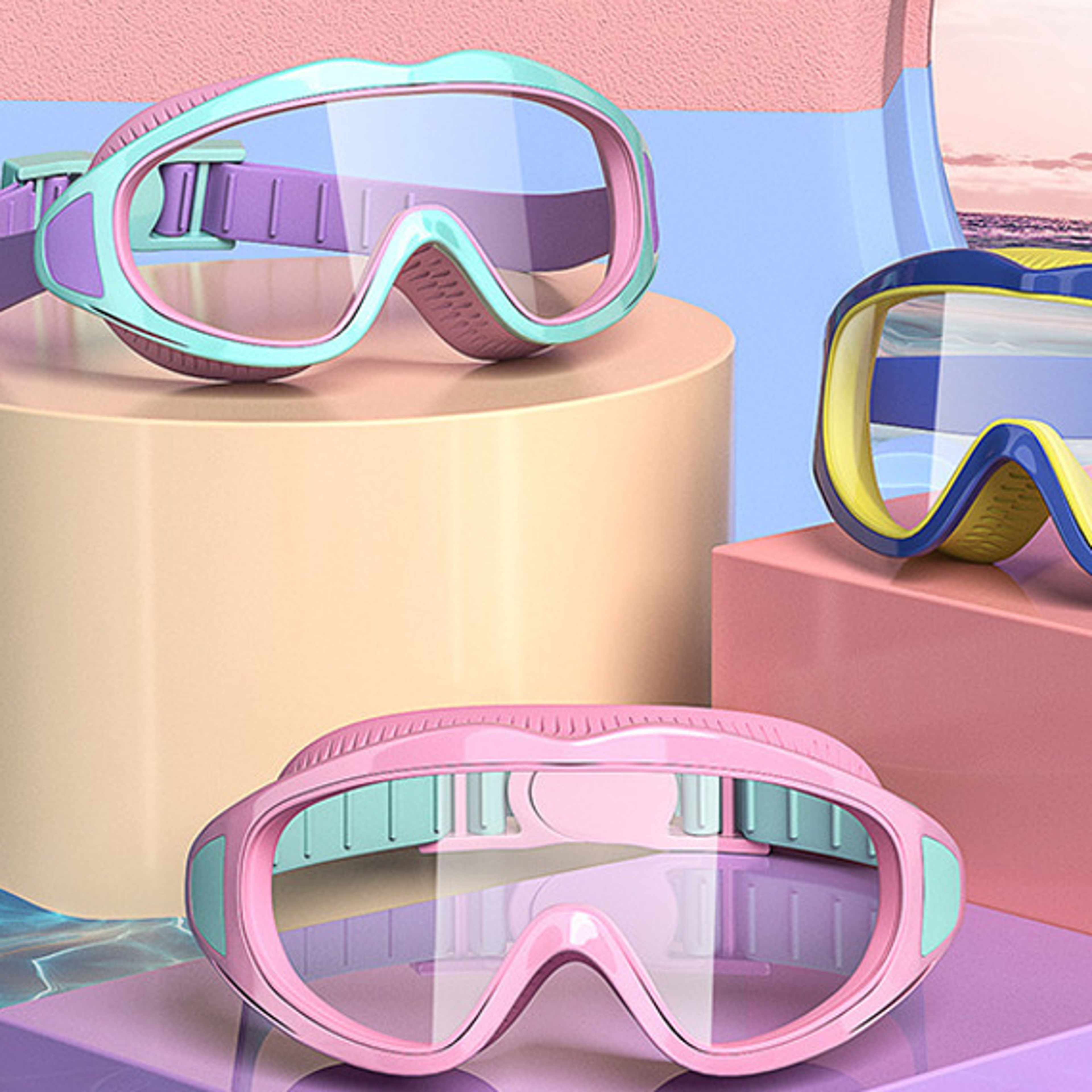 kids swim goggles anti fog waterproof swim glasses for boys & girls