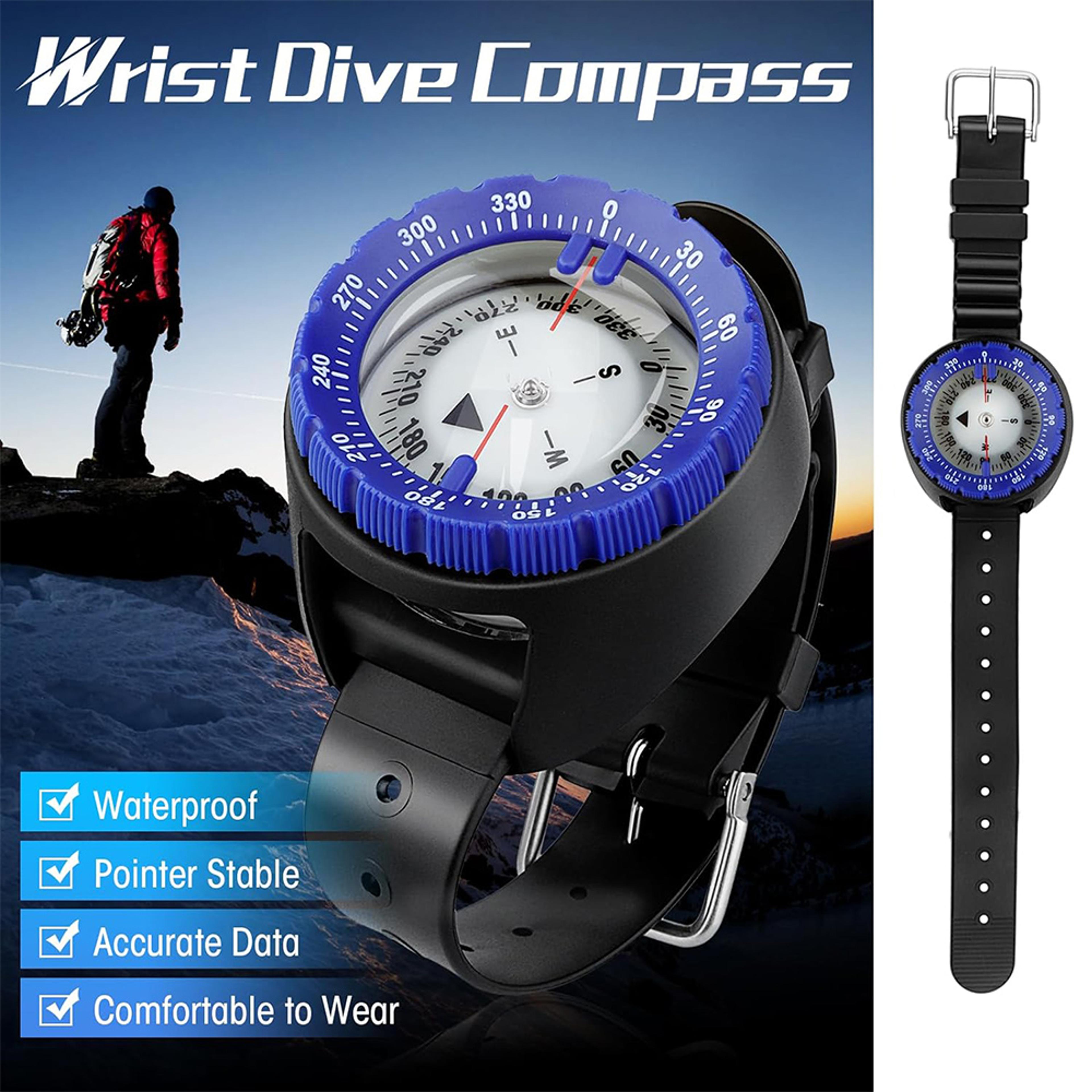 Waterproof Scuba Diving Compass Watch With Luminous Wrist Navigation 1