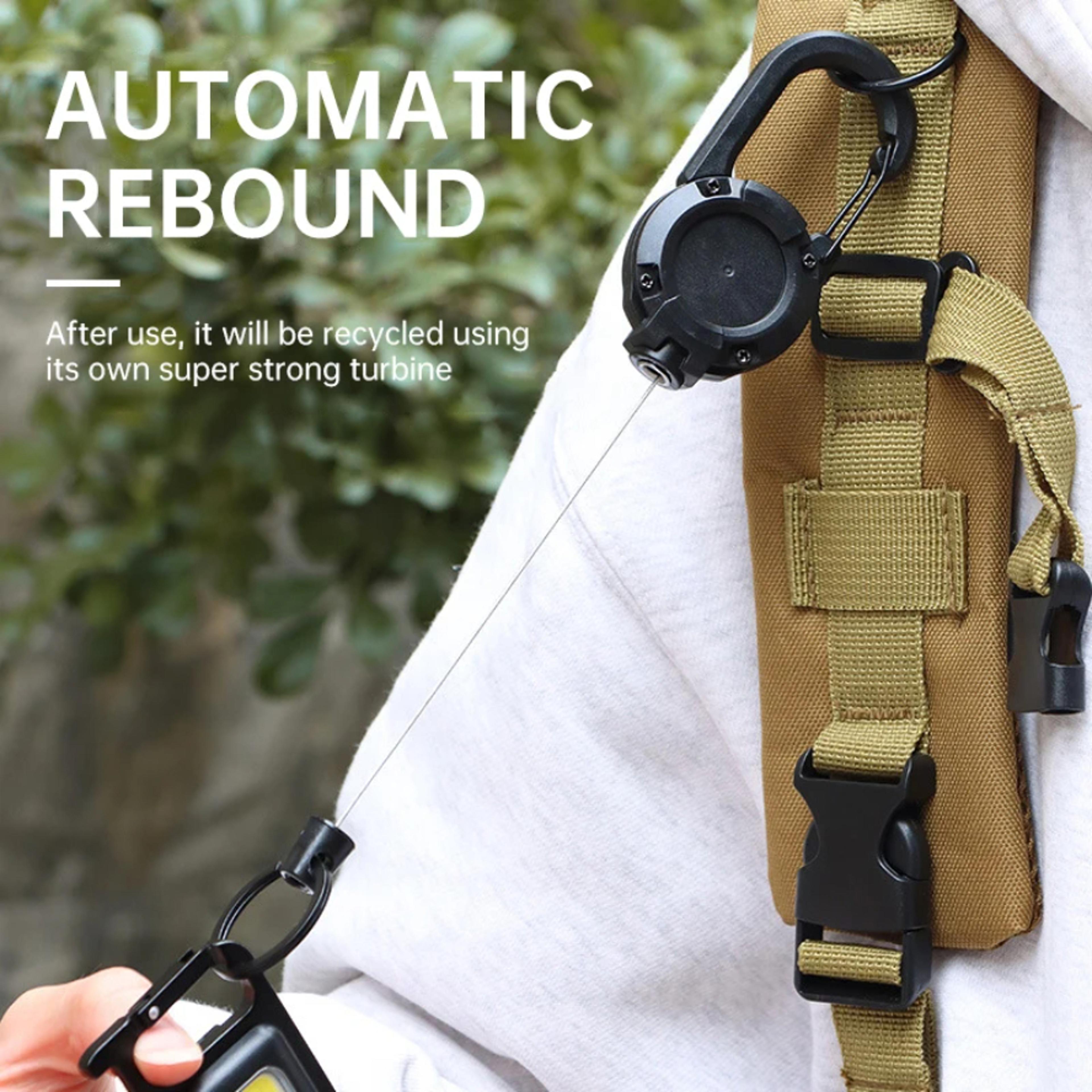 Heavy Duty Retractable Keychain With Steel Wire Reel And Carabiner Clip 5