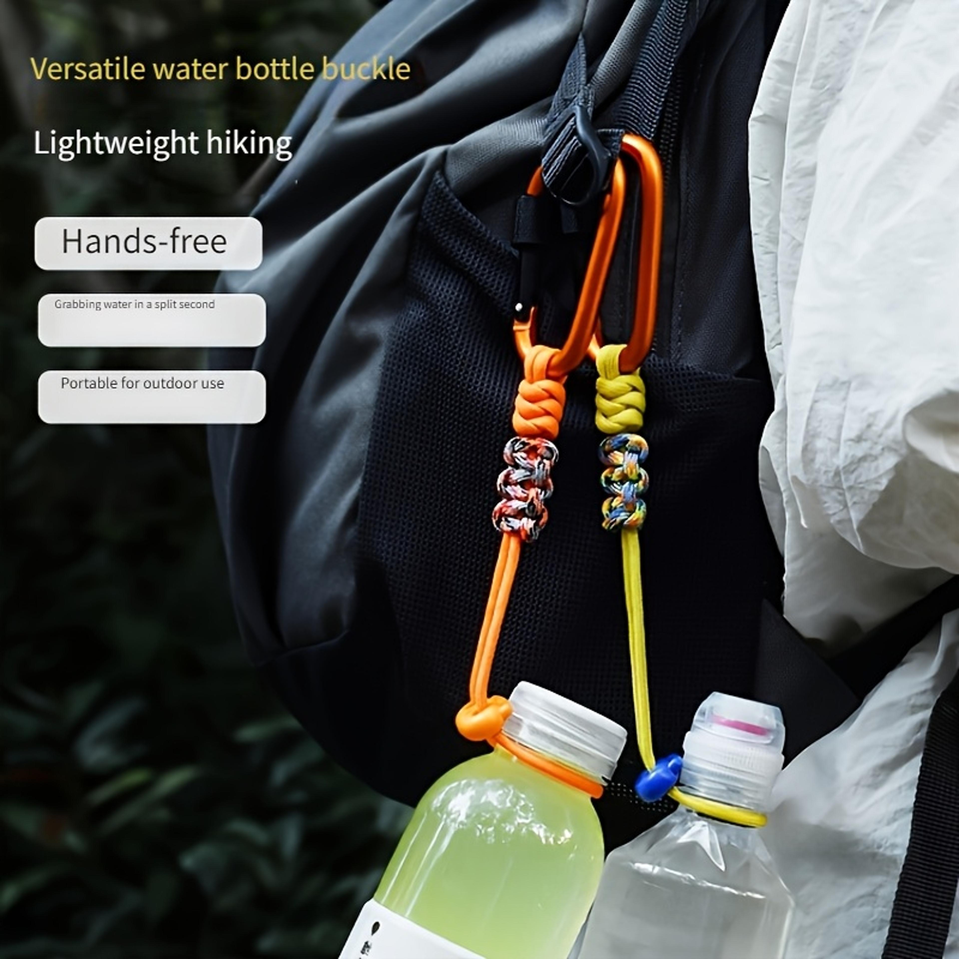 trailclip paracord water bottle holder with carabiner for hiking backpacks