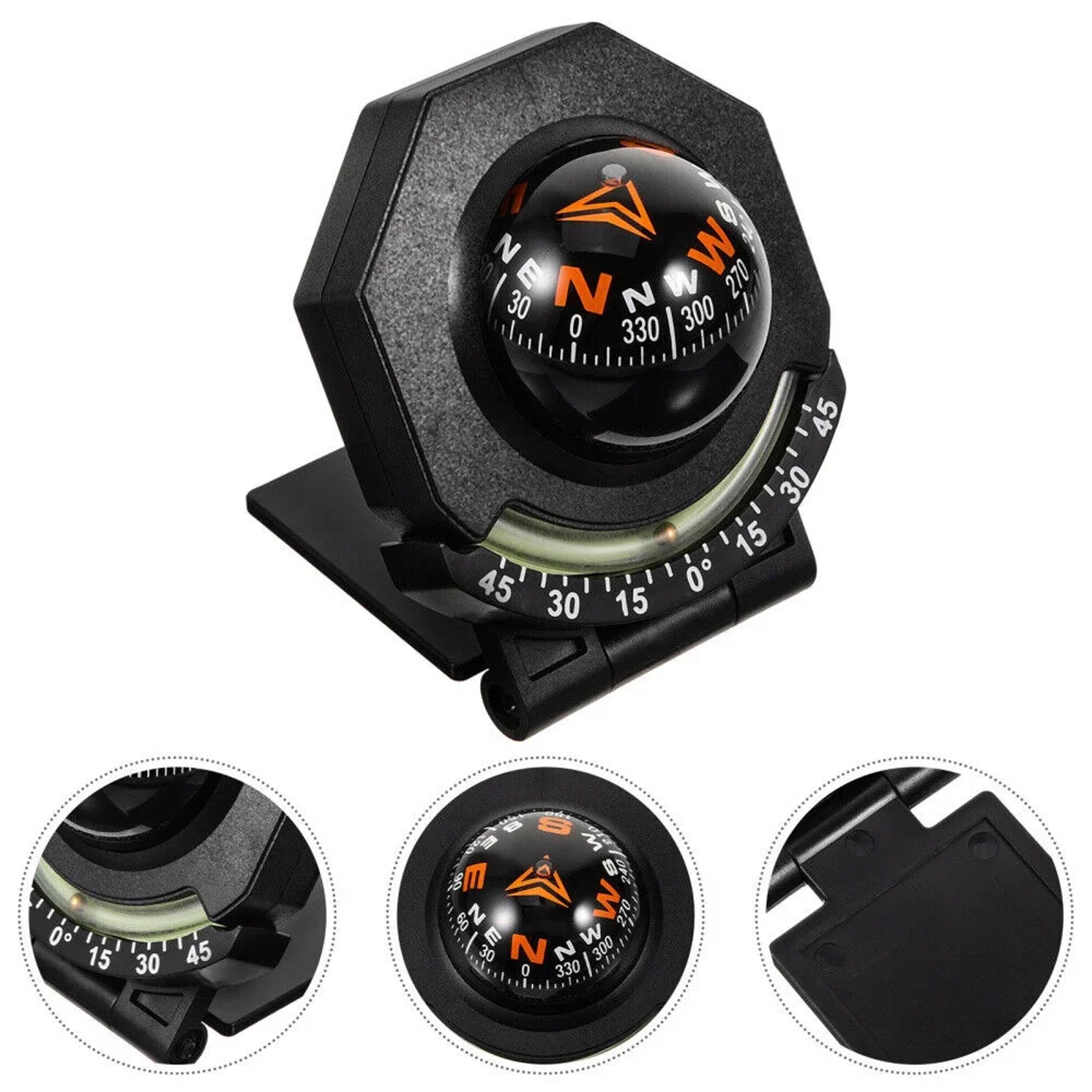 car compass with inclinometer foldable dashboard compass for off road navigation