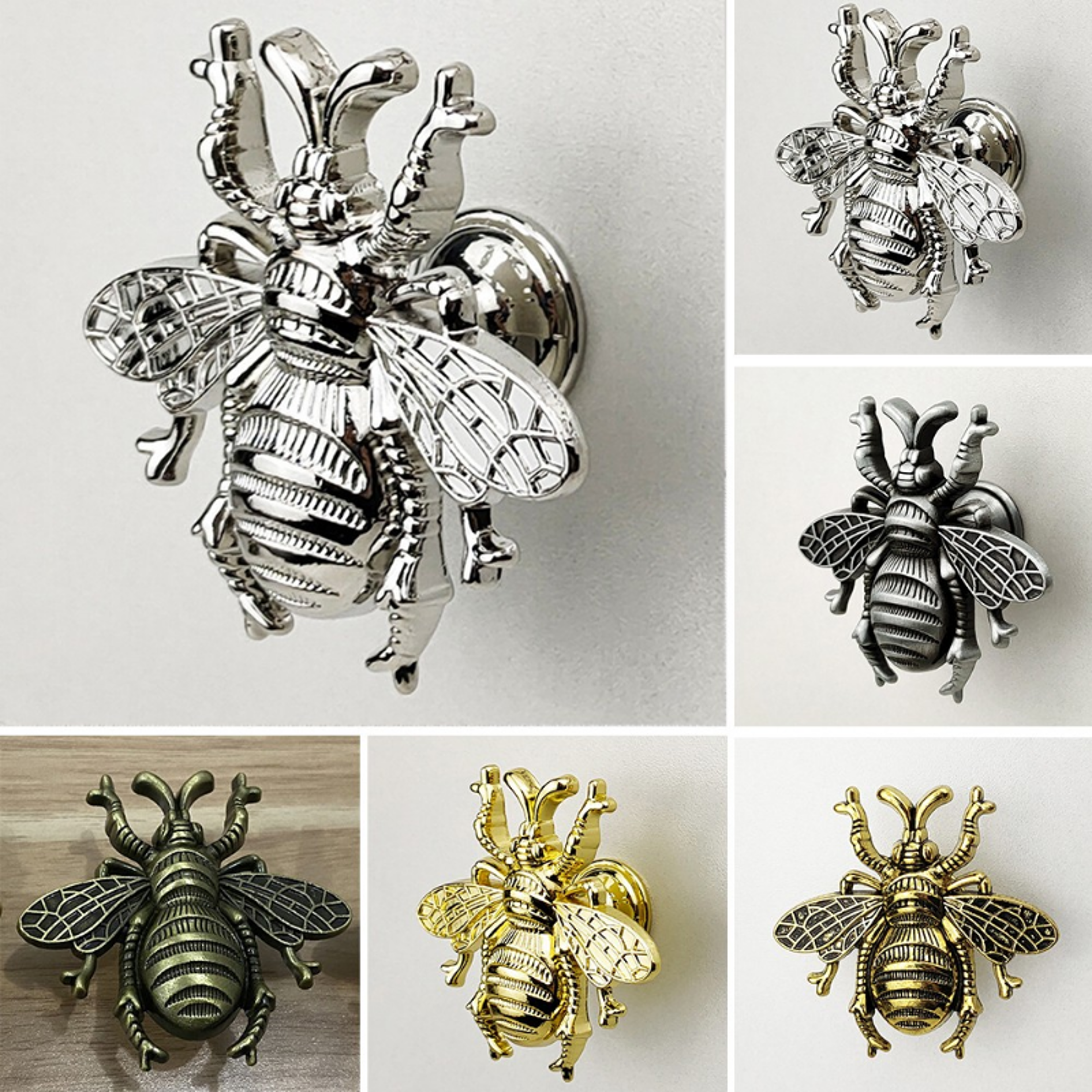 vintage bee solid brass cabinet knob decorative drawer pull for kitchen cupboards