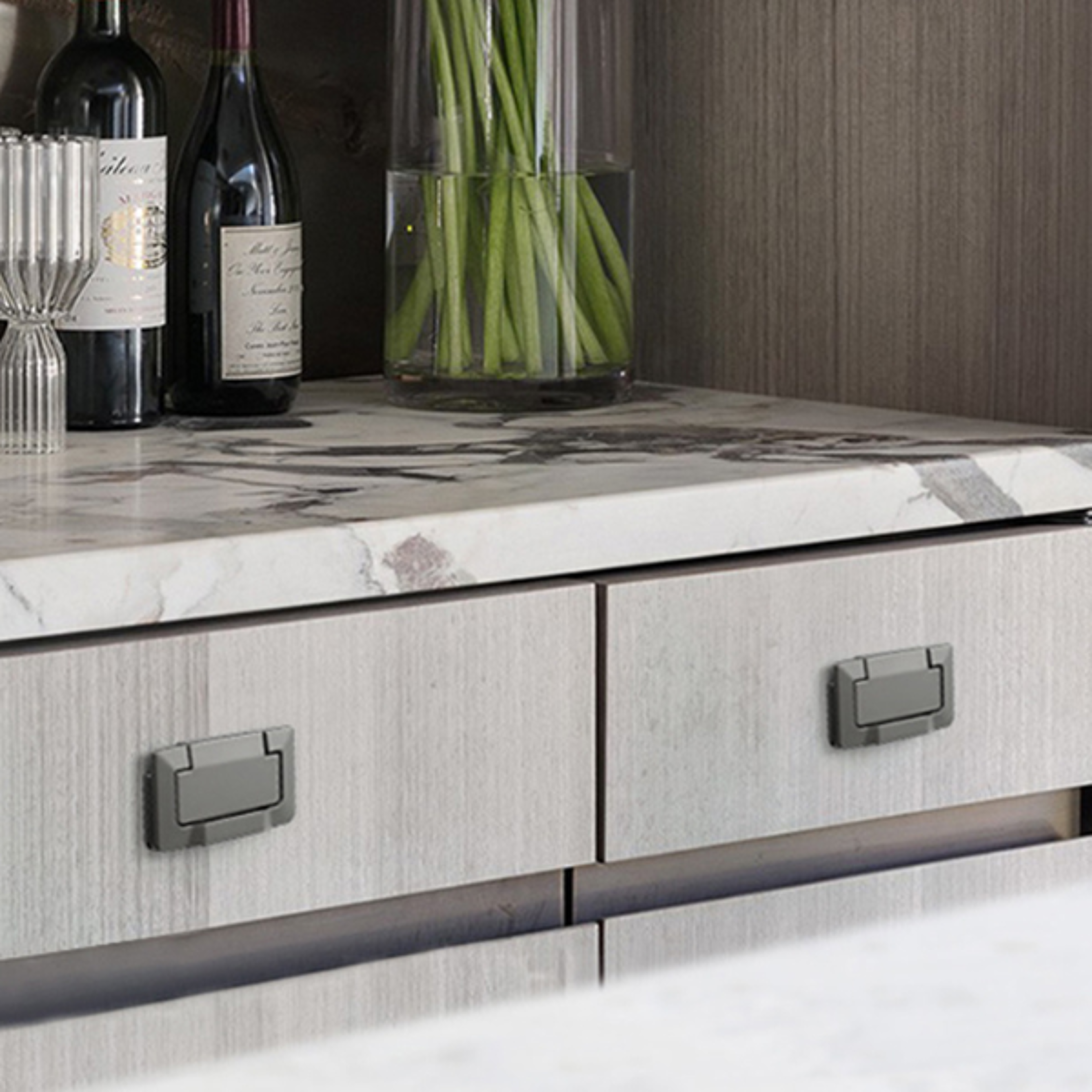 Drawer Cabinet Door Flat Concealed Handle