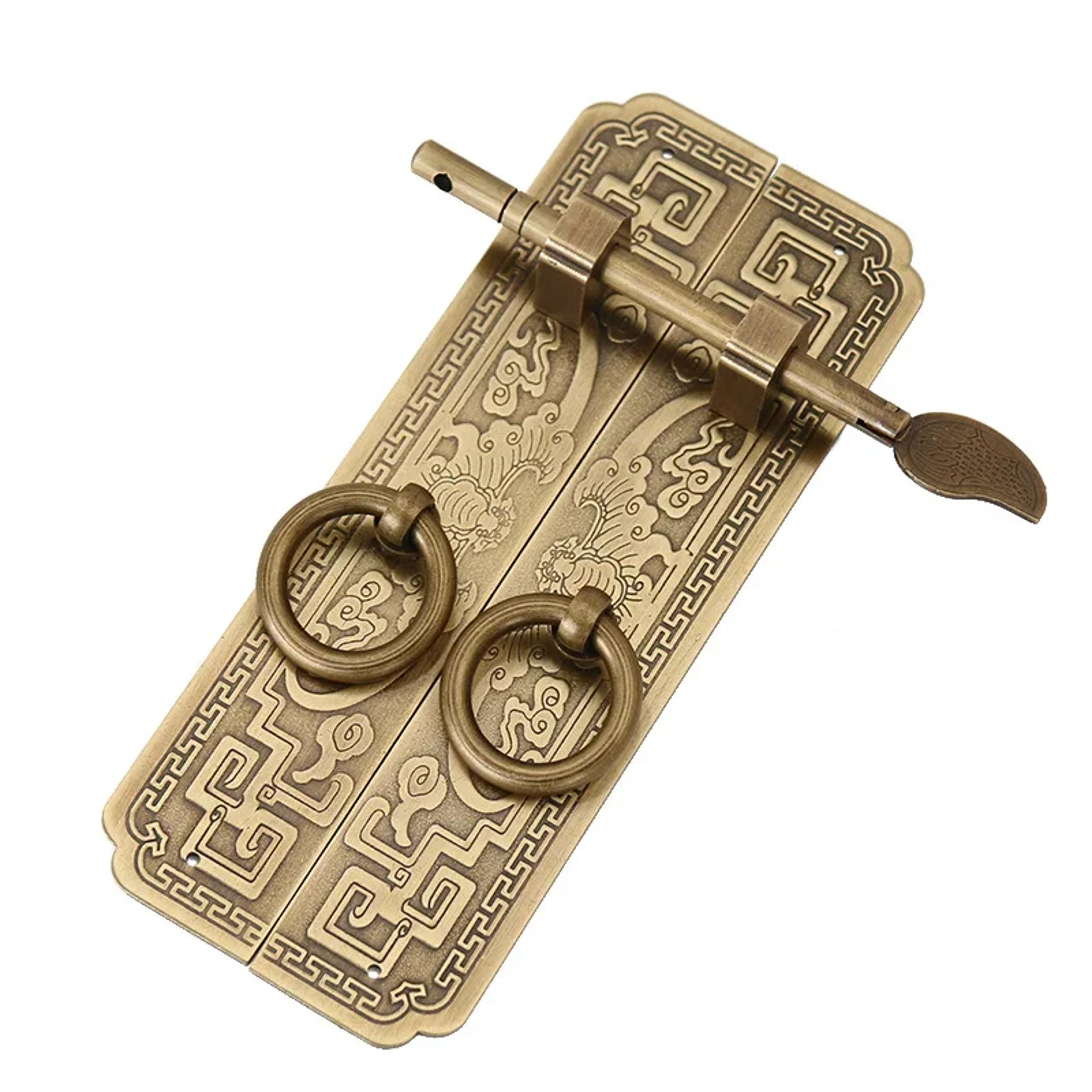Vintage Chinese Style Pure Copper Cabinet Handle For Wardrobe Bookcase And Furniture Doors 2