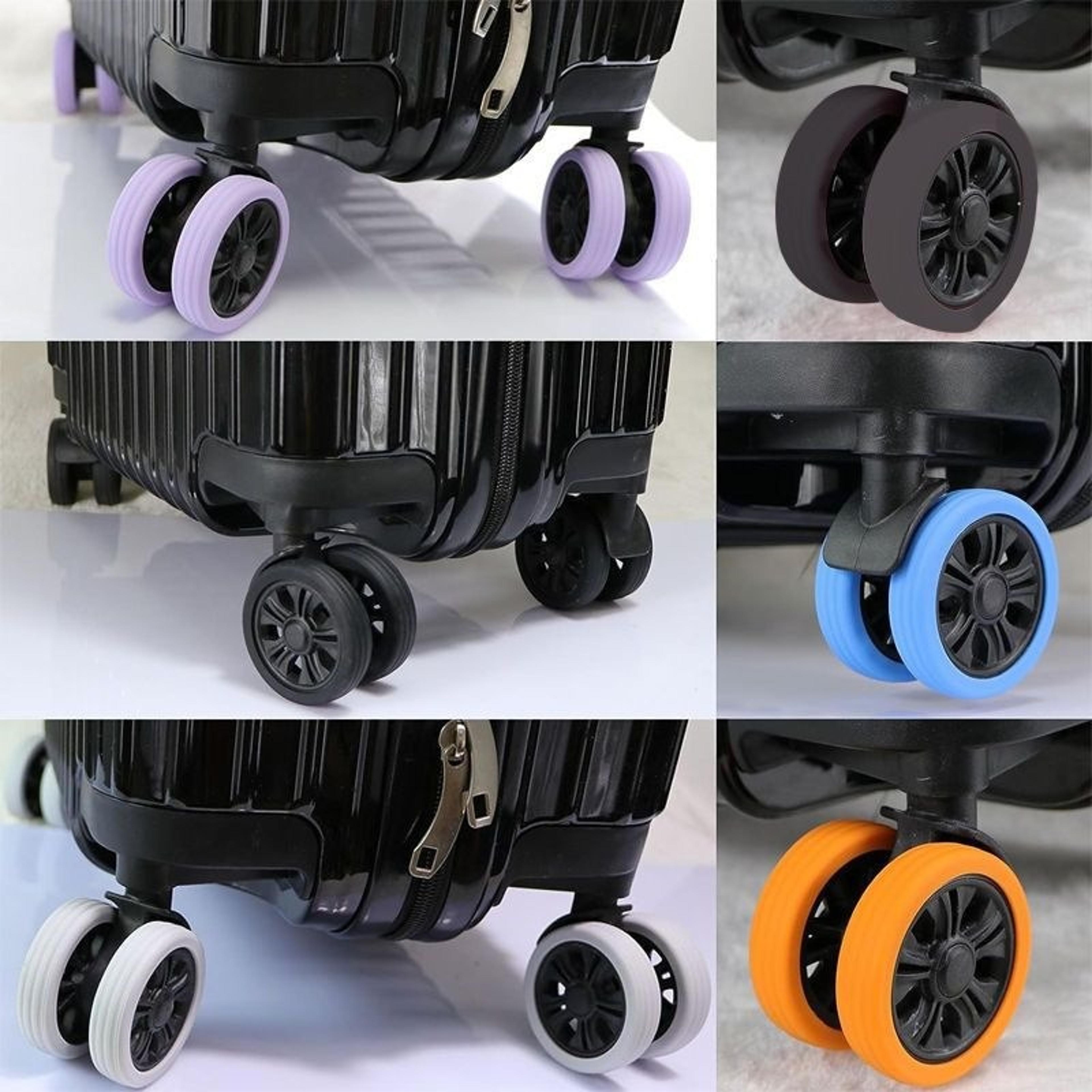 silent silicone luggage wheel covers set for suitcase wheel protection