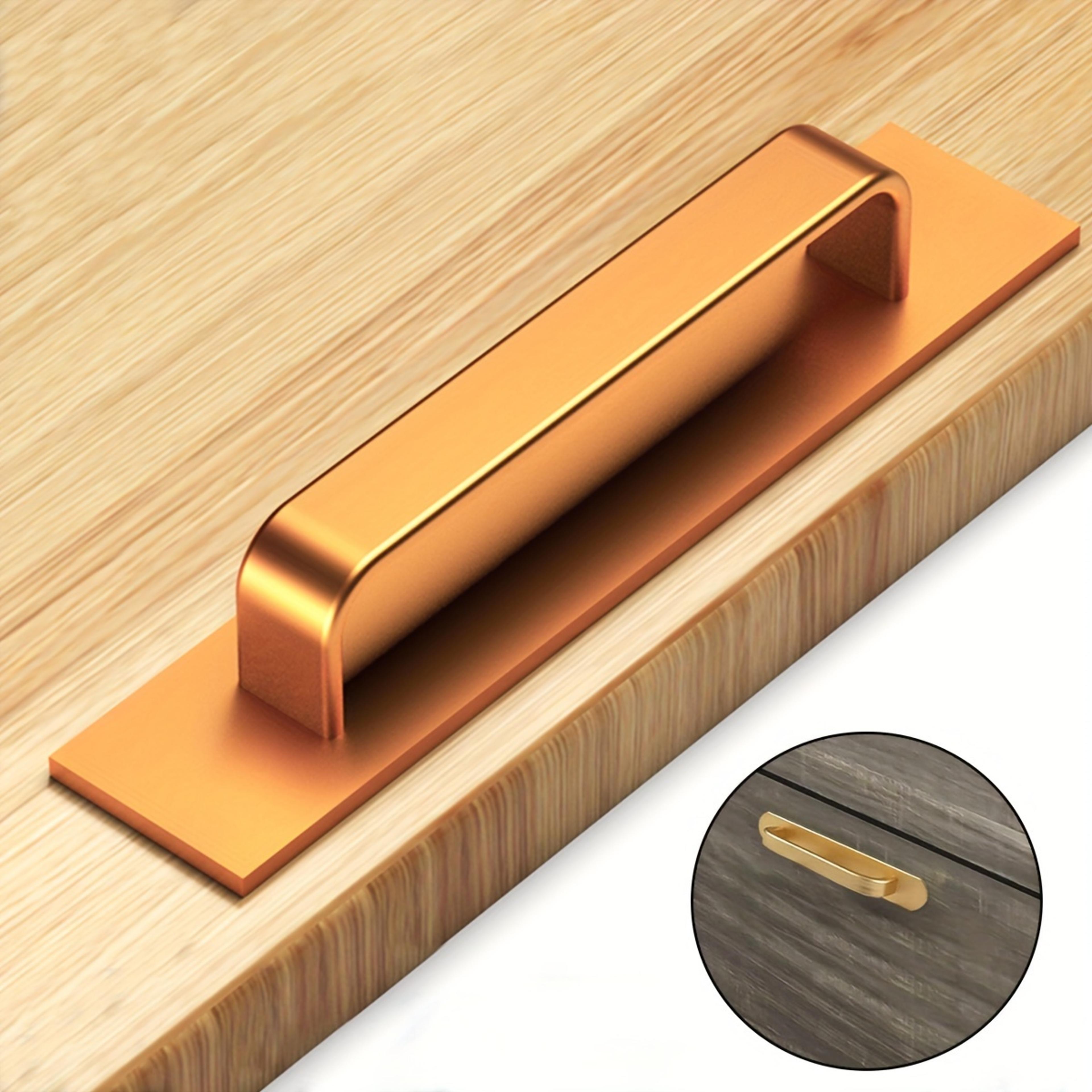 Self Adhesive Door Handle Aluminum Alloy No Drill Pull For Cabinets Windows And Sliding Doors 2
