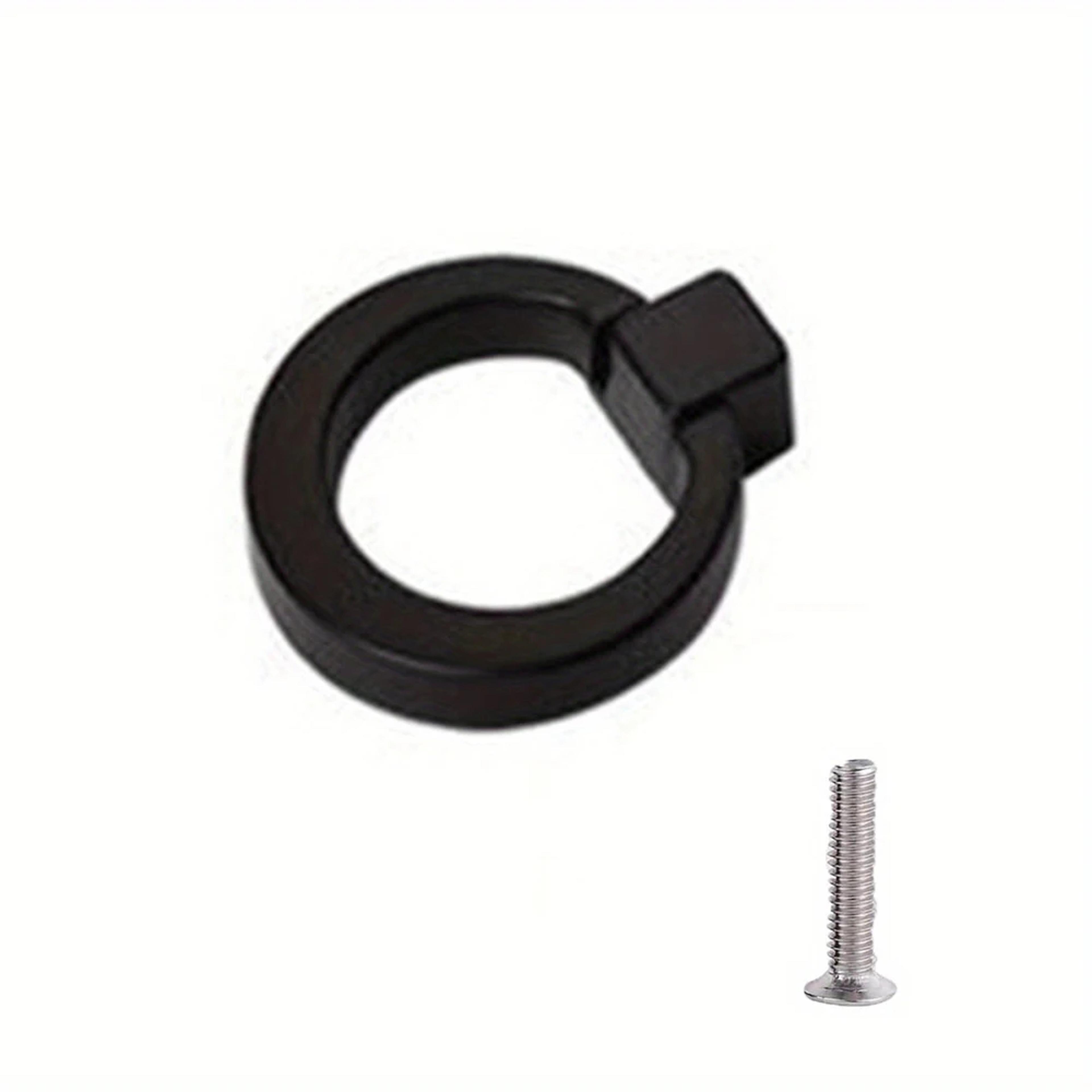 Black Metal Drawer Handles Circular Ring Single Hole Handle For Cabinets  Wardrobes 6