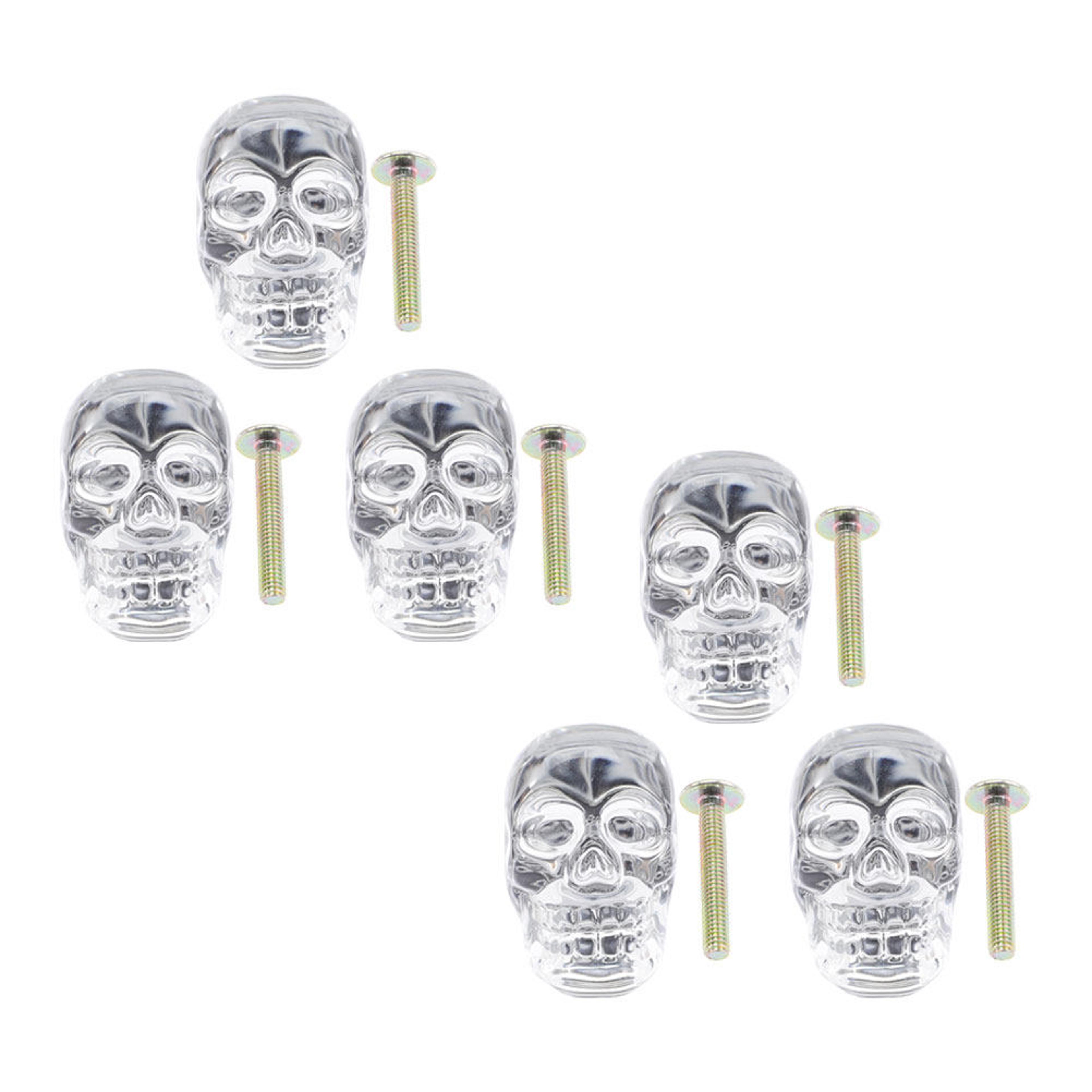 crystal skull glass cabinet knobs set for gothic drawers dressers and cupboards