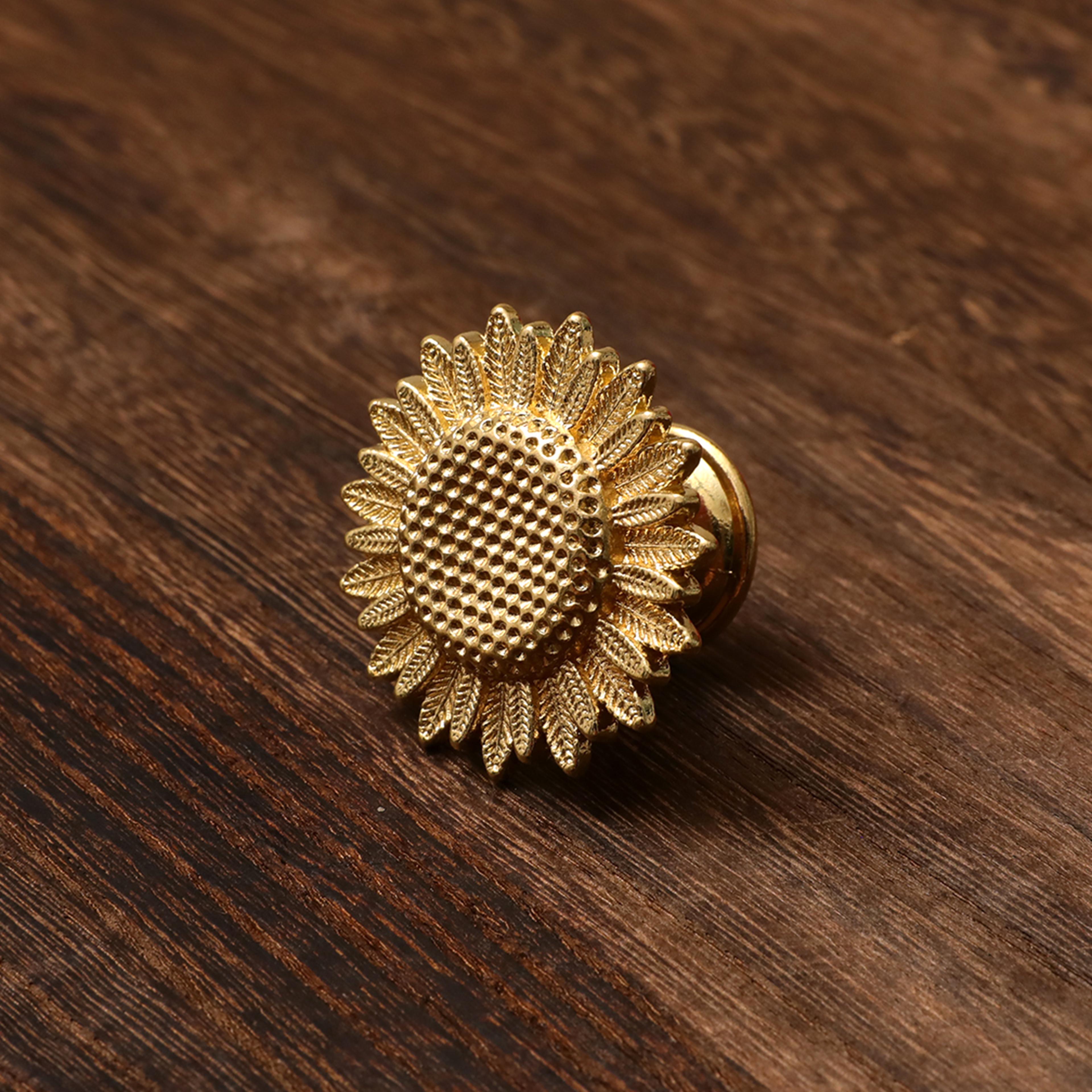 Sunflower Drawer Knobs Vintage Copper Cabinet And Dresser Pulls 2