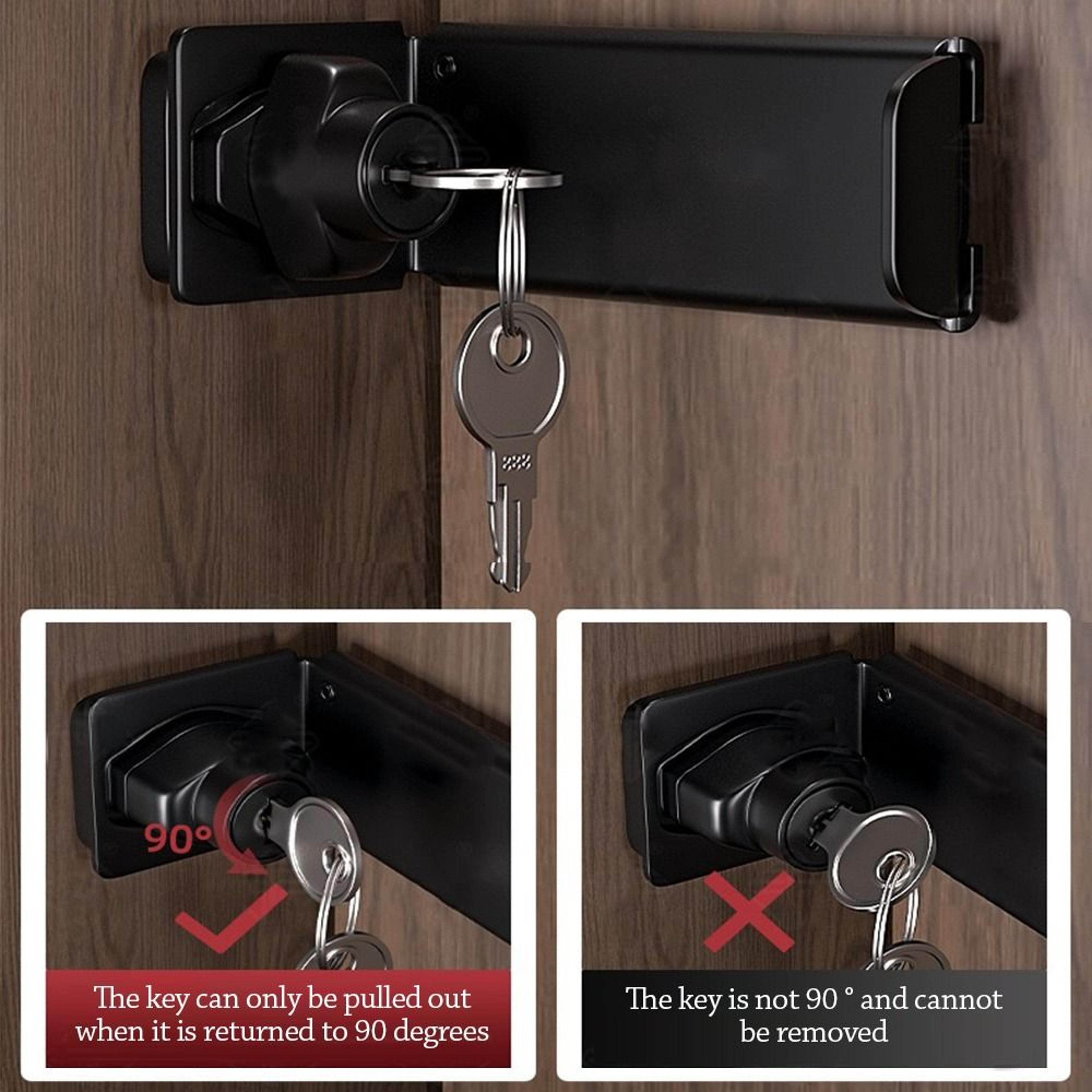 New Stainless Steel Door Clasp Lock 90 Degree Antitheft Padlock Hasp Burglarproof Right Angle Gate  1