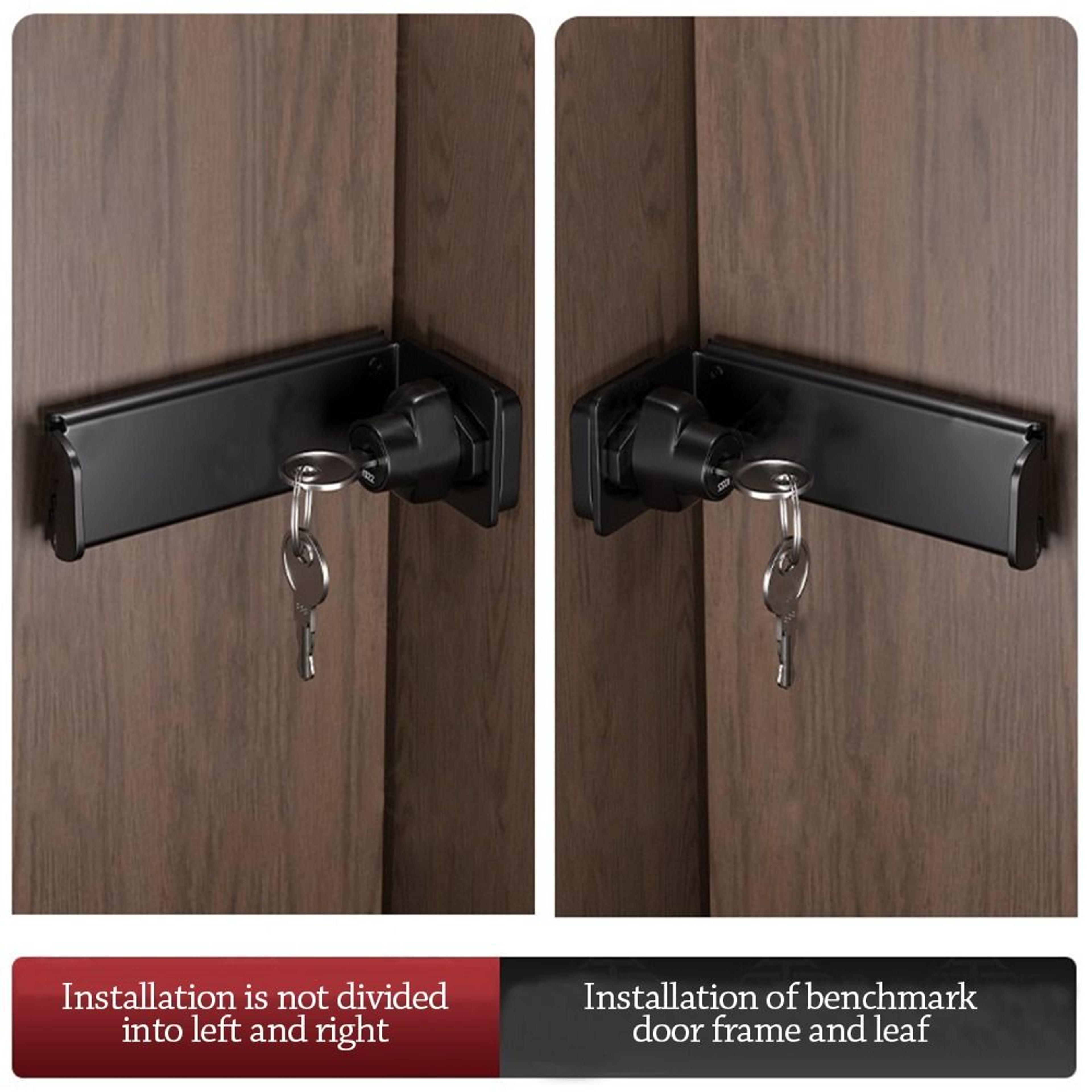 New Stainless Steel Door Clasp Lock 90 Degree Antitheft Padlock Hasp Burglarproof Right Angle Gate  2