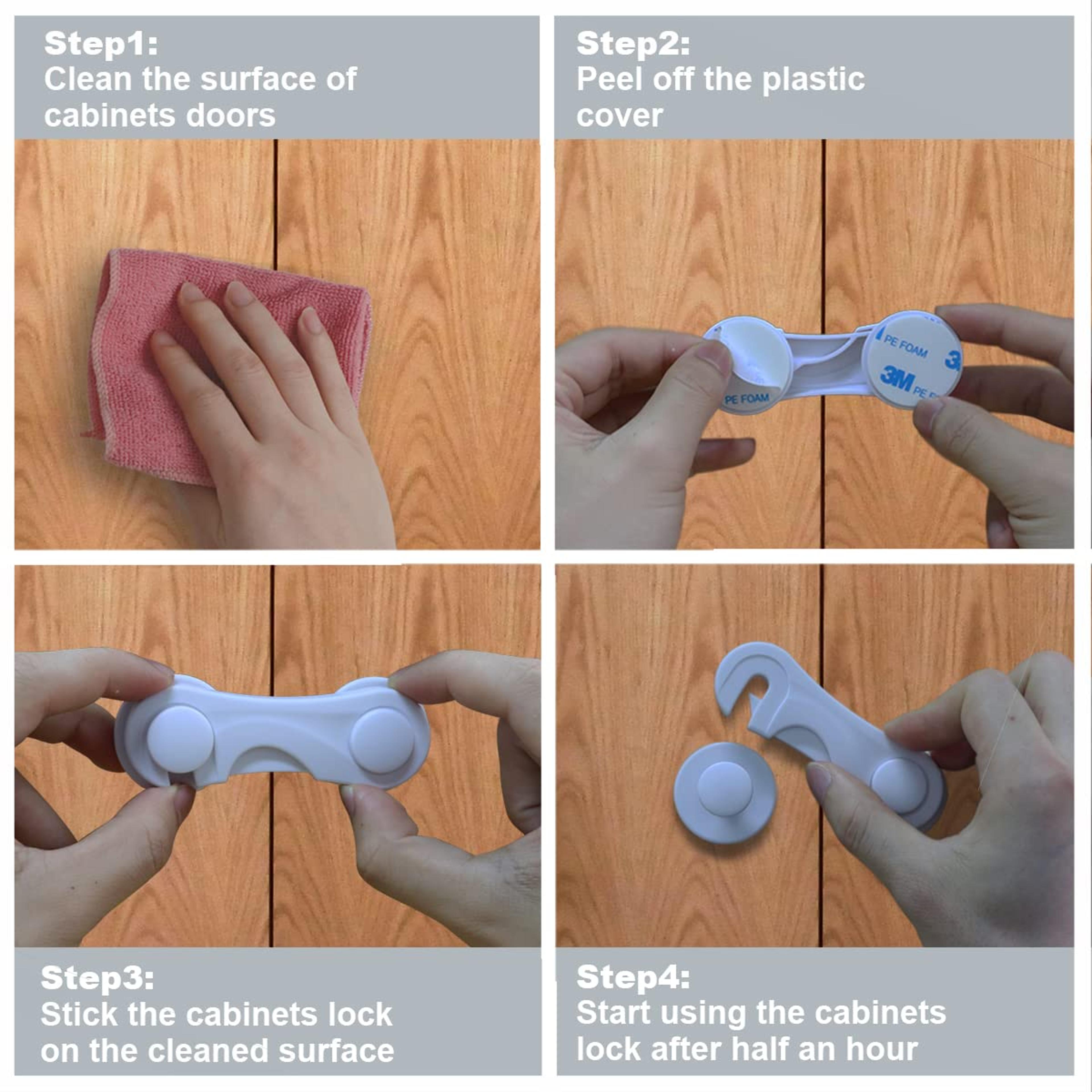 Baby Proof Cabinet Locks Adhesive Child Safety Latches 5
