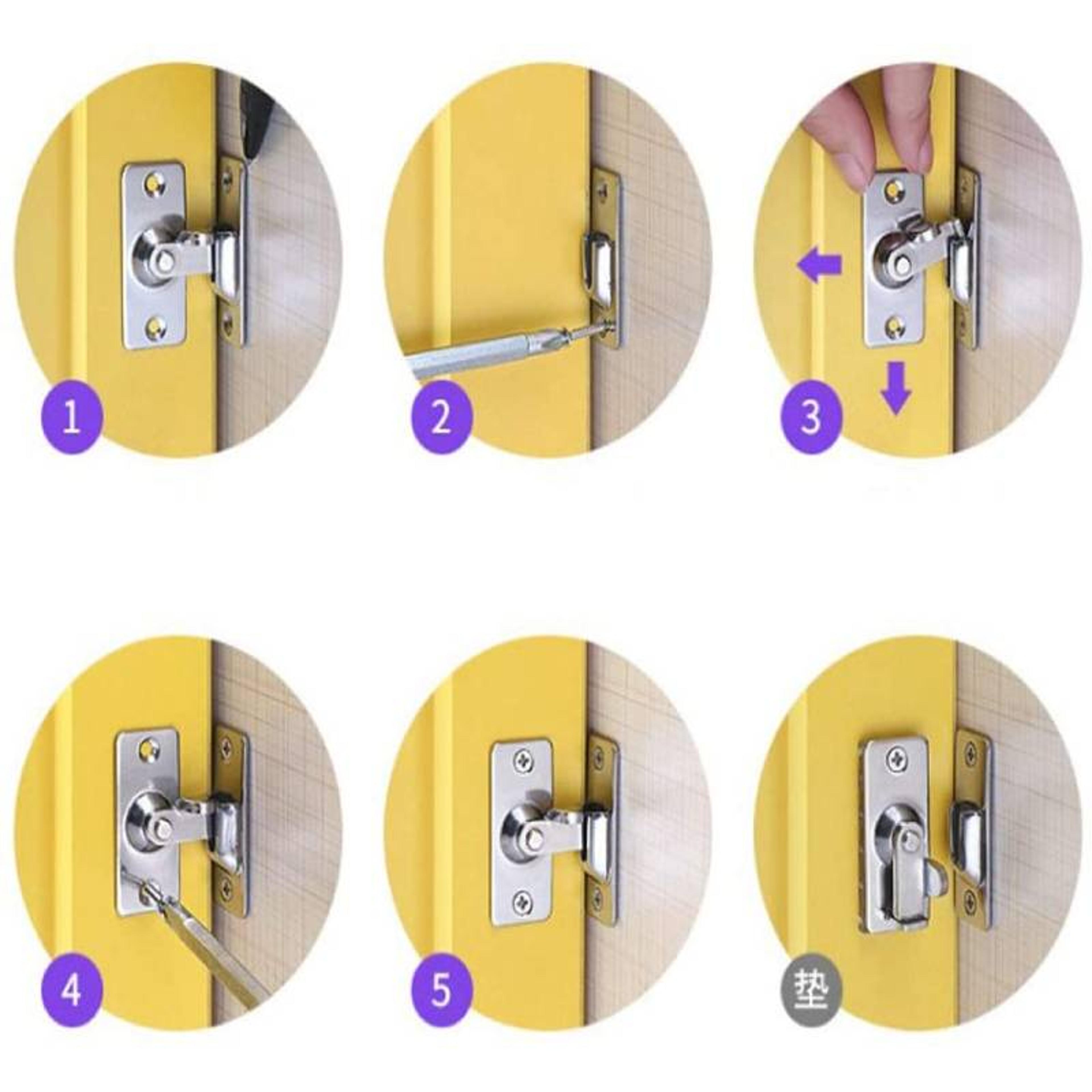 Stainless Steel Barn Door Lock Right Angle Sliding Door Latch 3