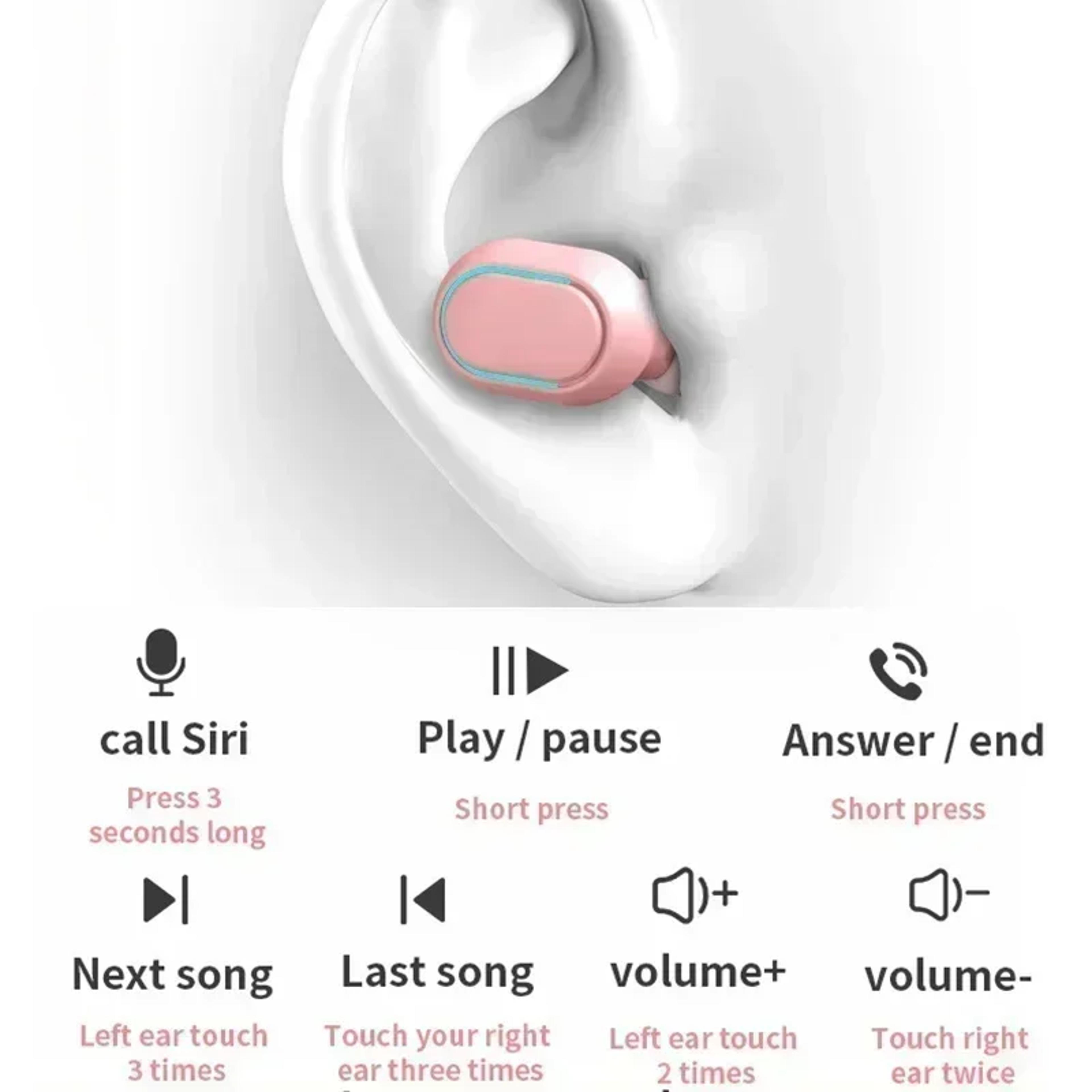 Wireless Bluetooth Earbuds With Mic And LED Battery Display 5