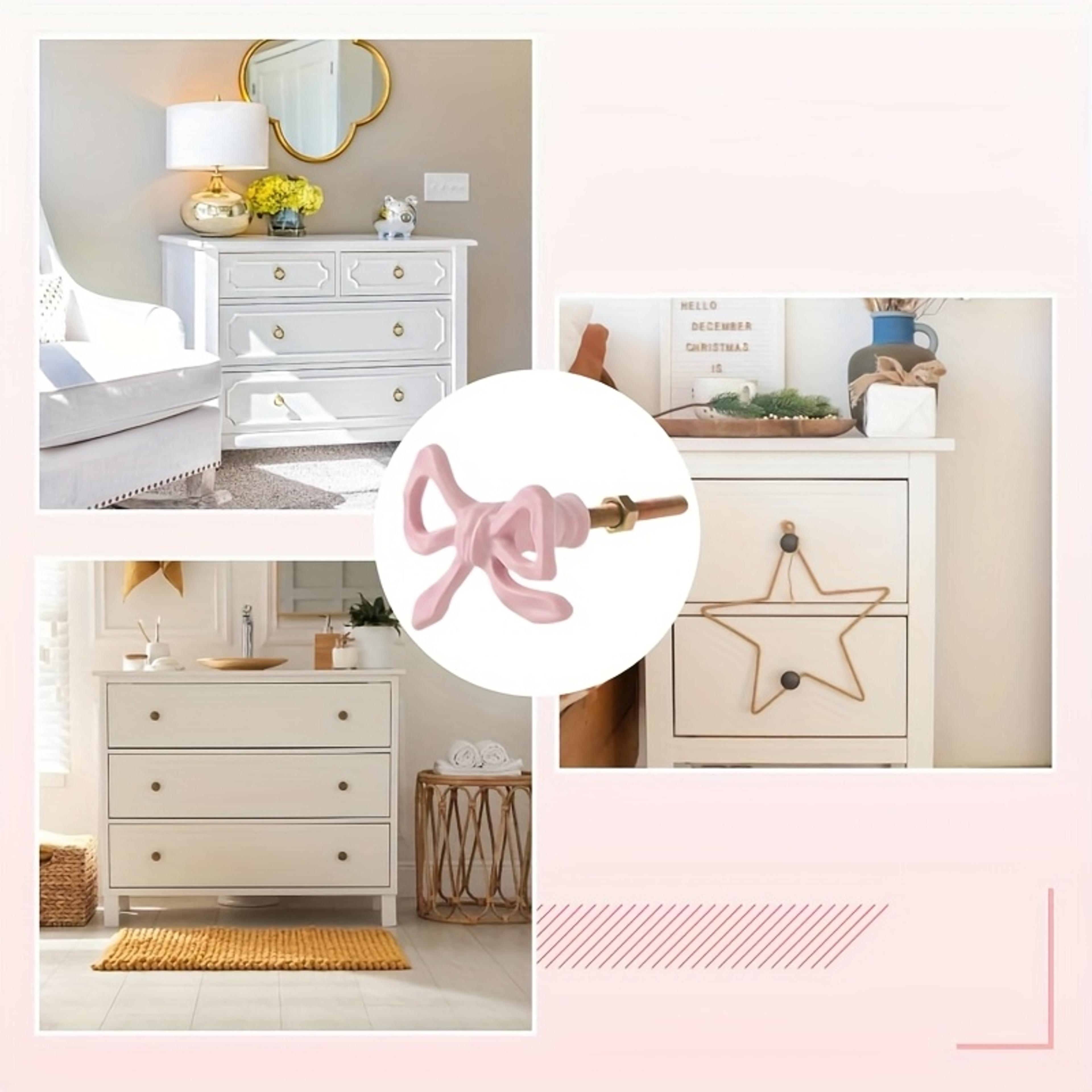 Pink Bow Metal Drawer Knobs For Cabinets And Dressers 5