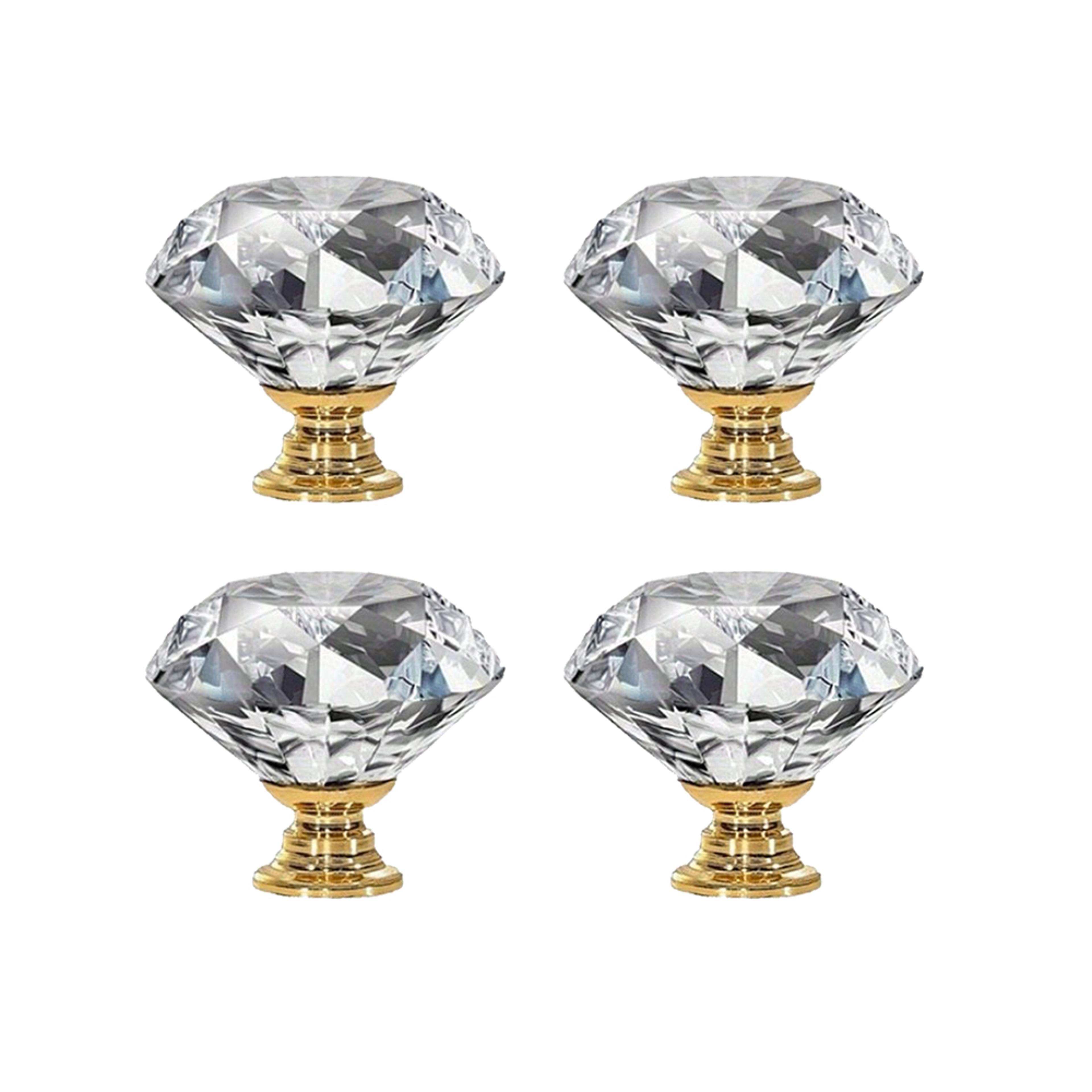 Crystal Glass Cabinet Knobs Diamond Drawer Handles 4