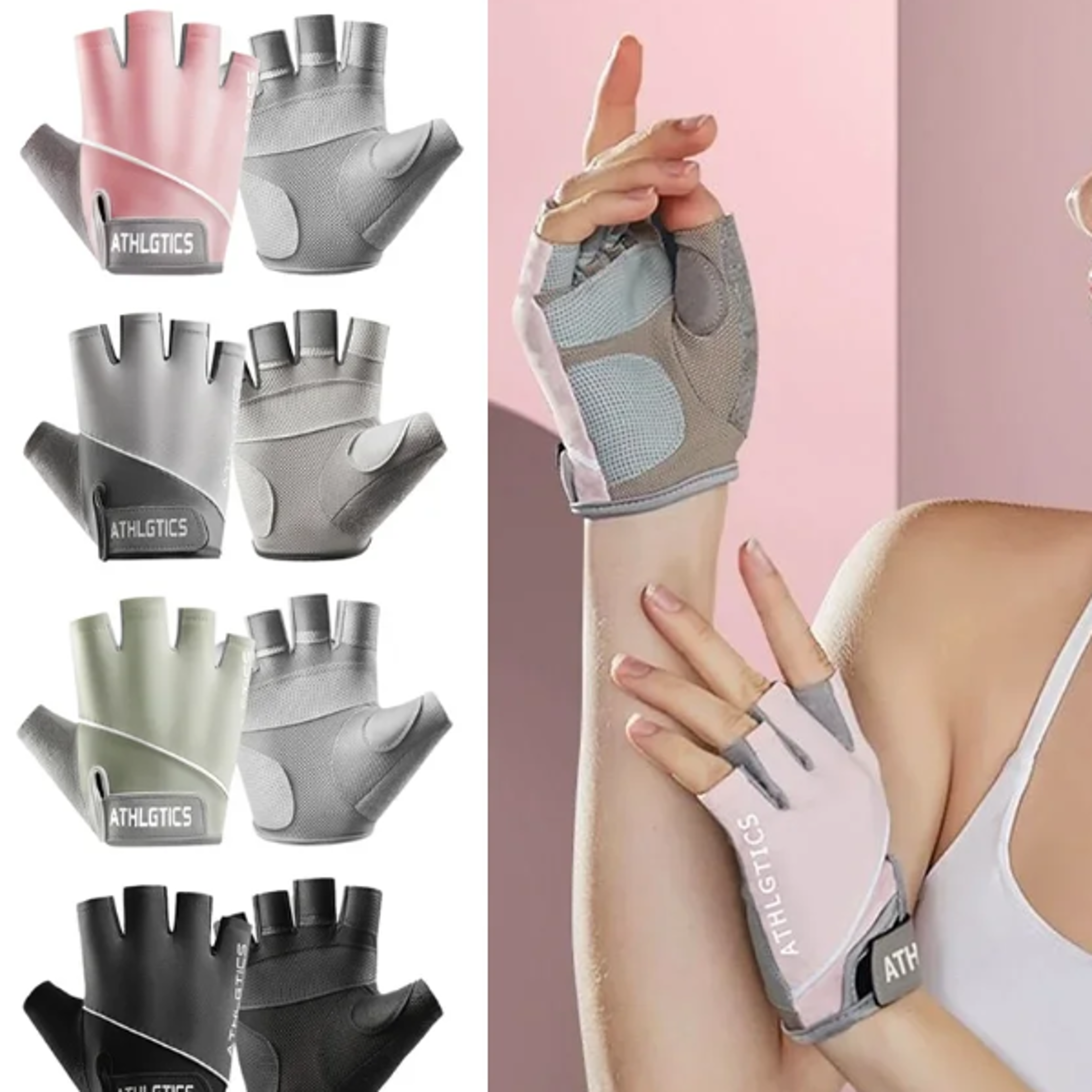 breathable cycling & fingerless workout gloves for gym & weight lifting