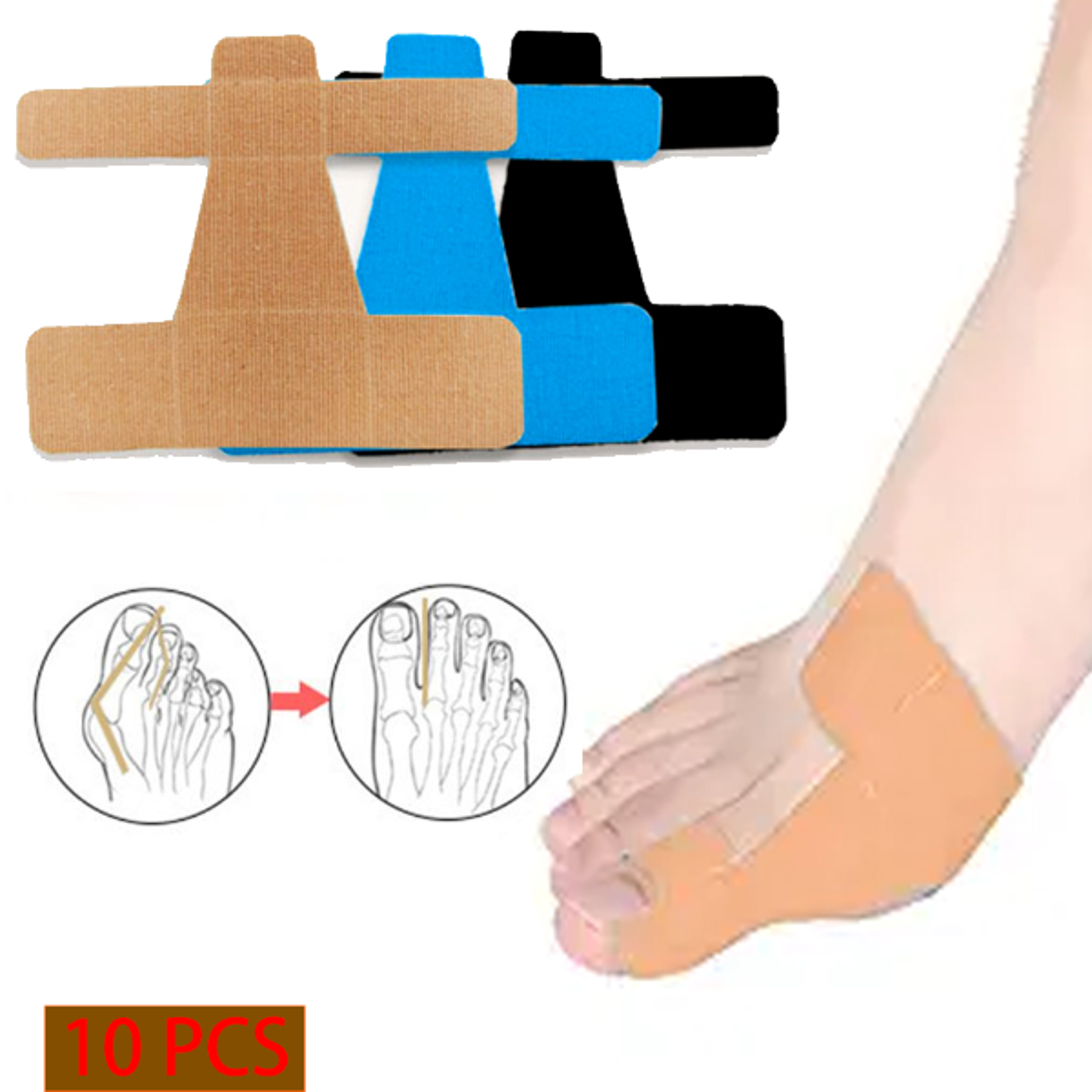 premium bunion relief tape precut bunion corrector tape for toe alignment & pain support