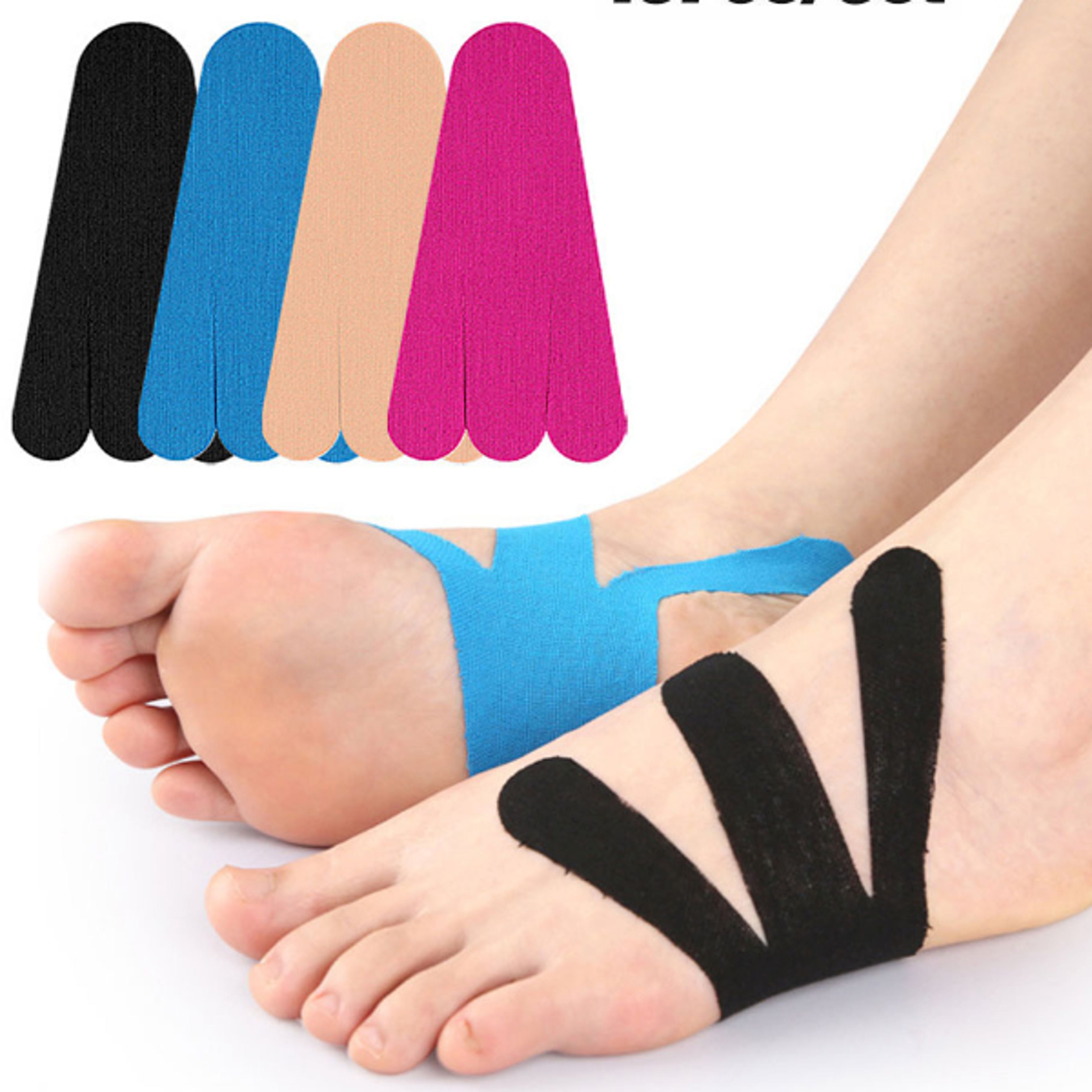 foot arch kinesiology tape for plantar fasciitis support