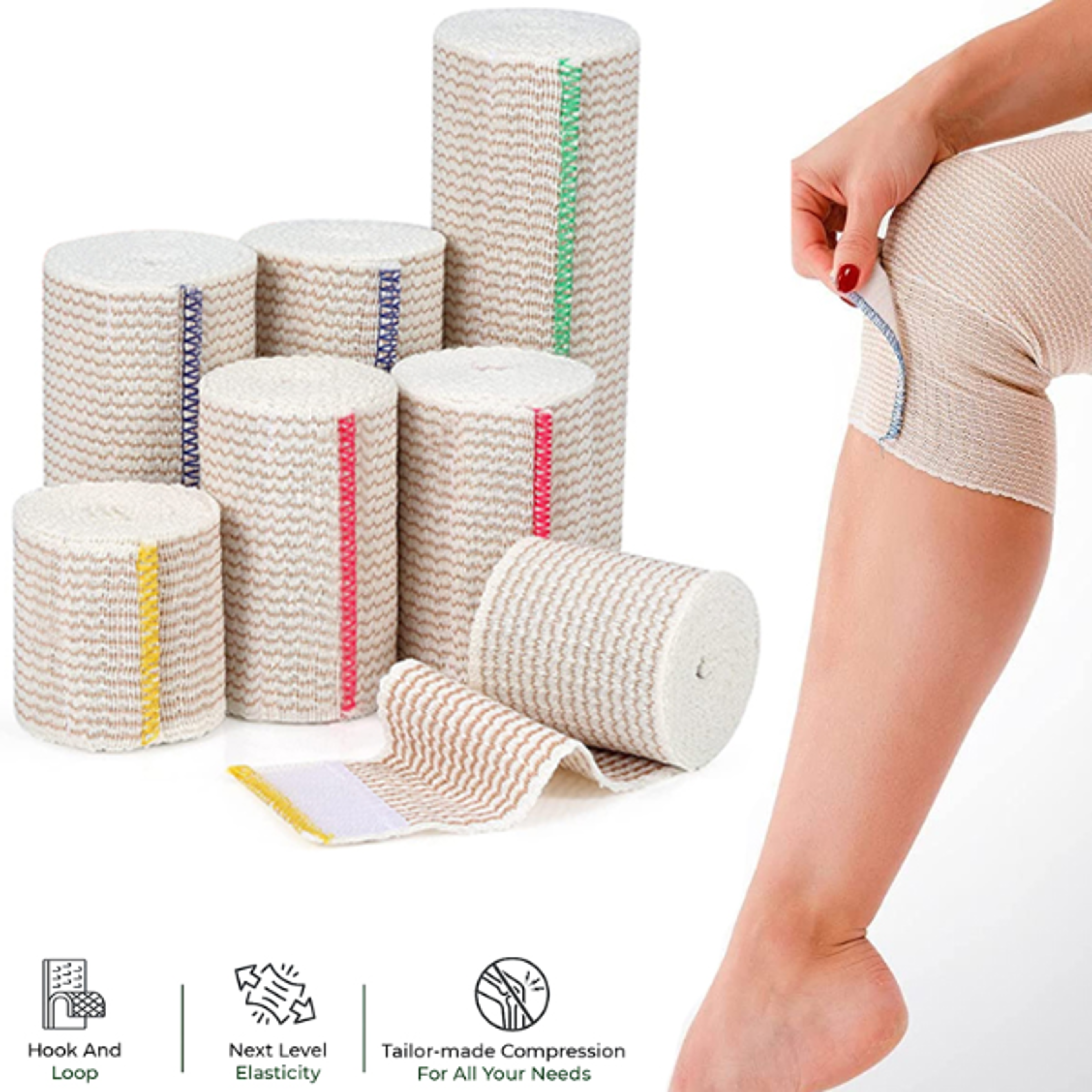 wide elastic bandage wrap for compression support