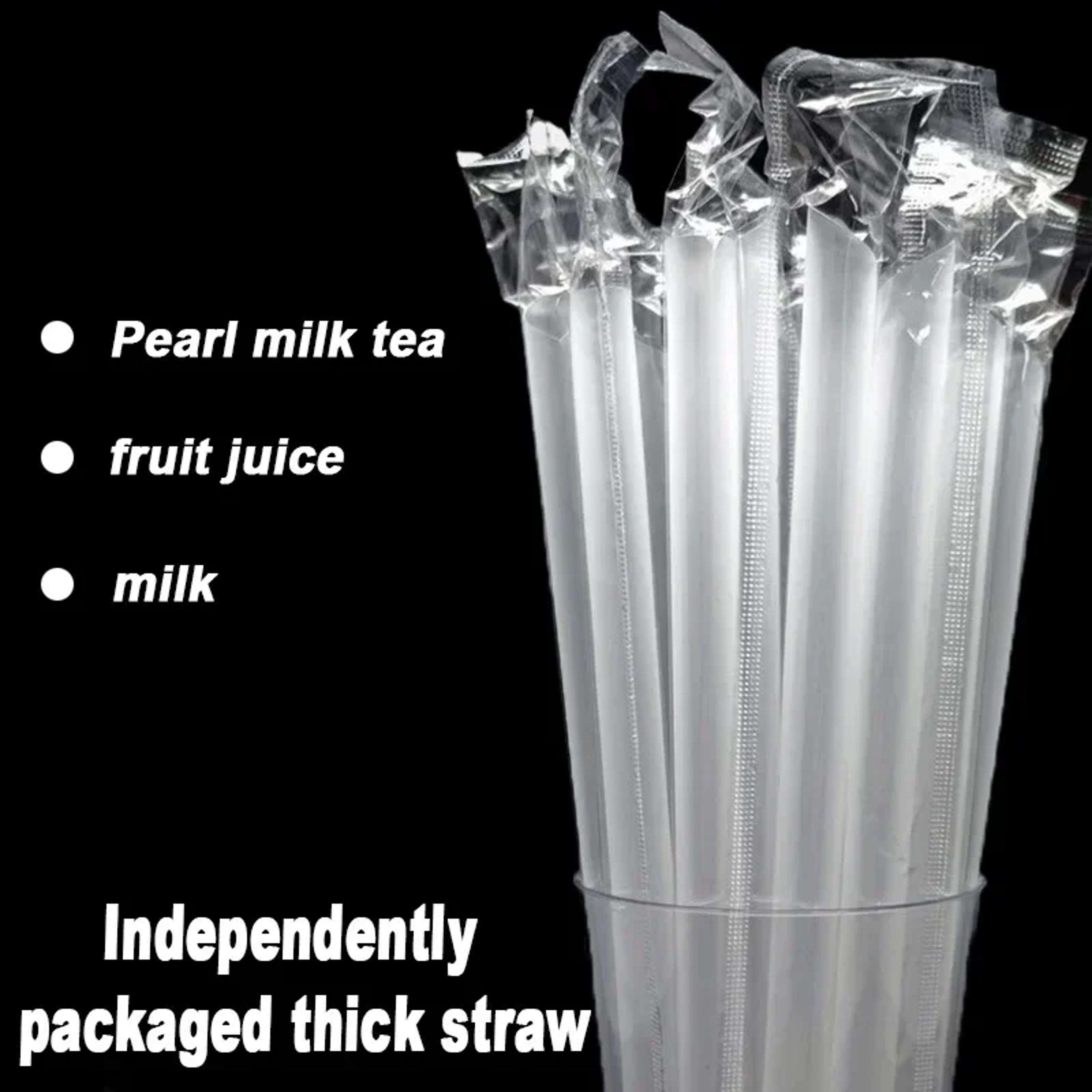 Individually Wrapped Clear Disposable Straws For Smoothies Milk Tea And Iced Coffee 3
