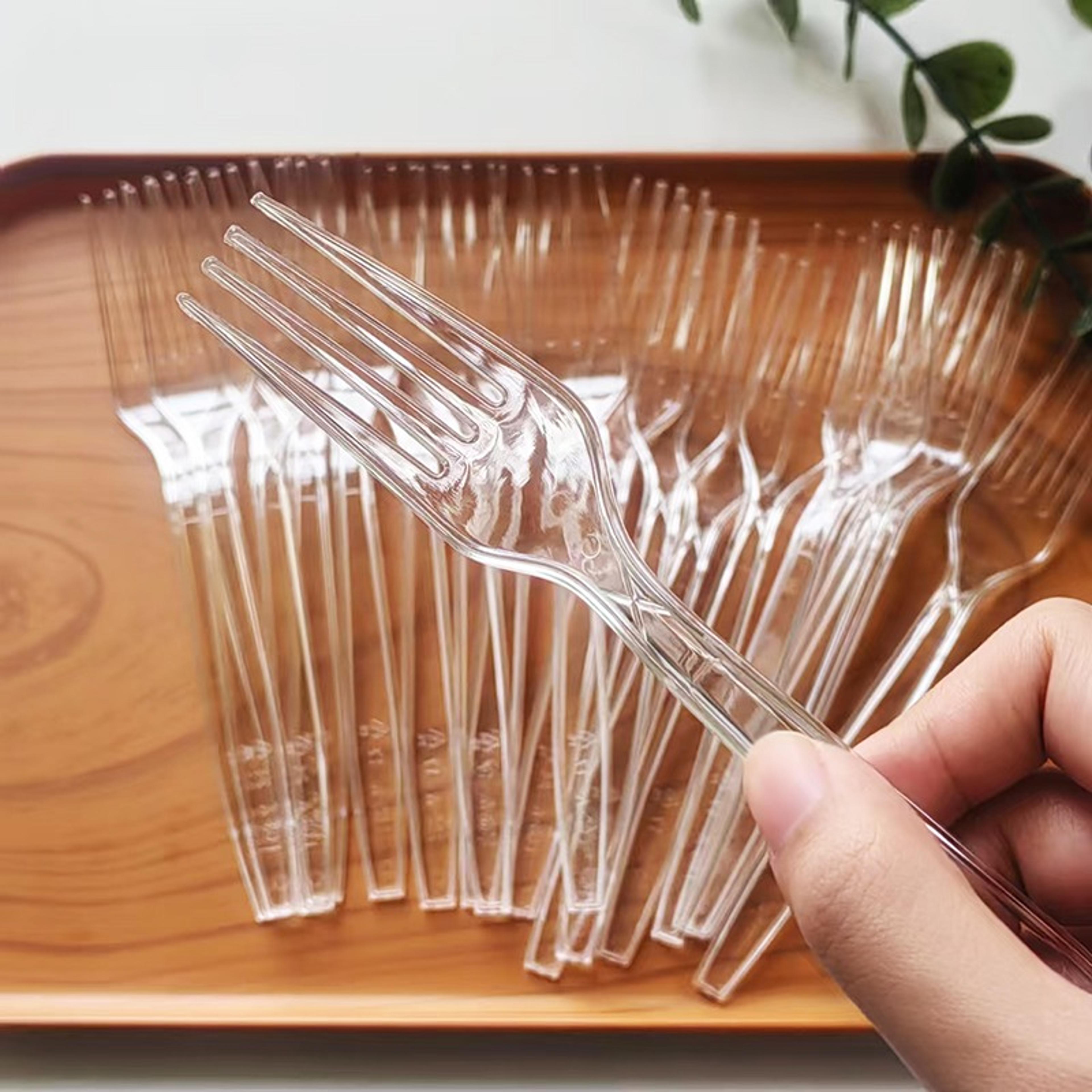 Disposable Plastic Cutlery Set With Transparent Plastic Utensils For Weddings  Events 4