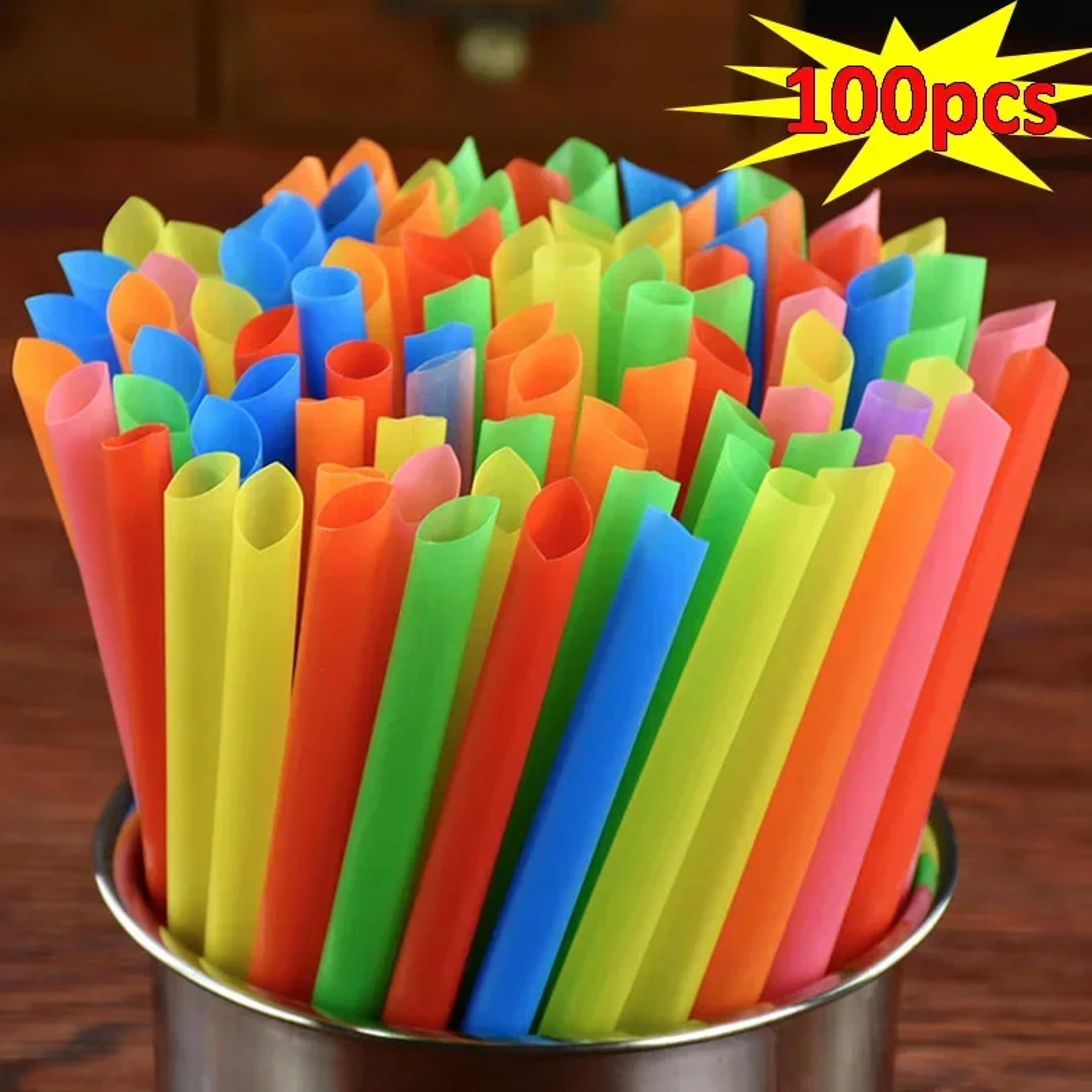 Bulk Set Of Colorful Wide Mouth  Long Drinking Straws For Milk Tea Juice  Bubble Tea 2