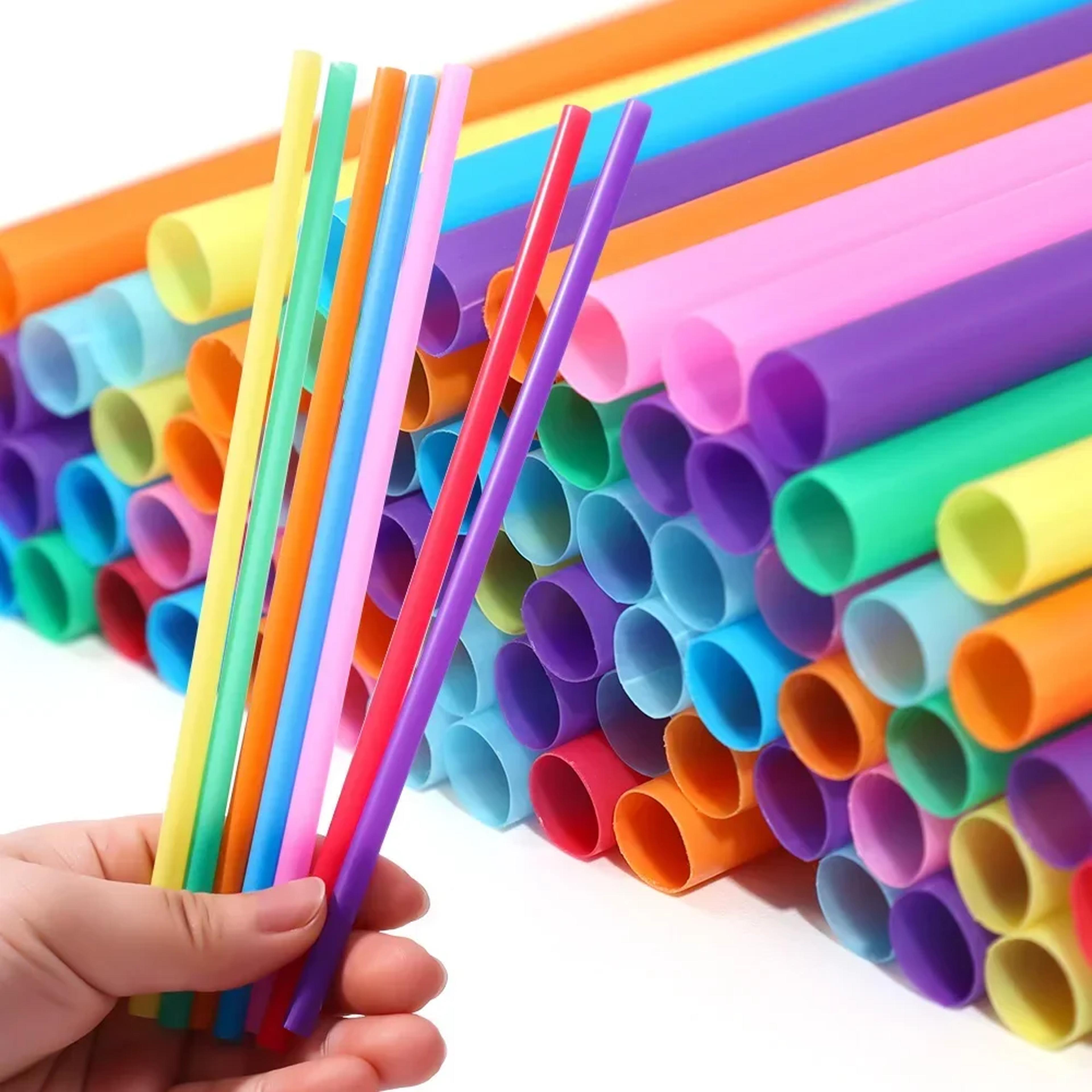 Bulk Set Of Colorful Wide Mouth  Long Drinking Straws For Milk Tea Juice  Bubble Tea 6