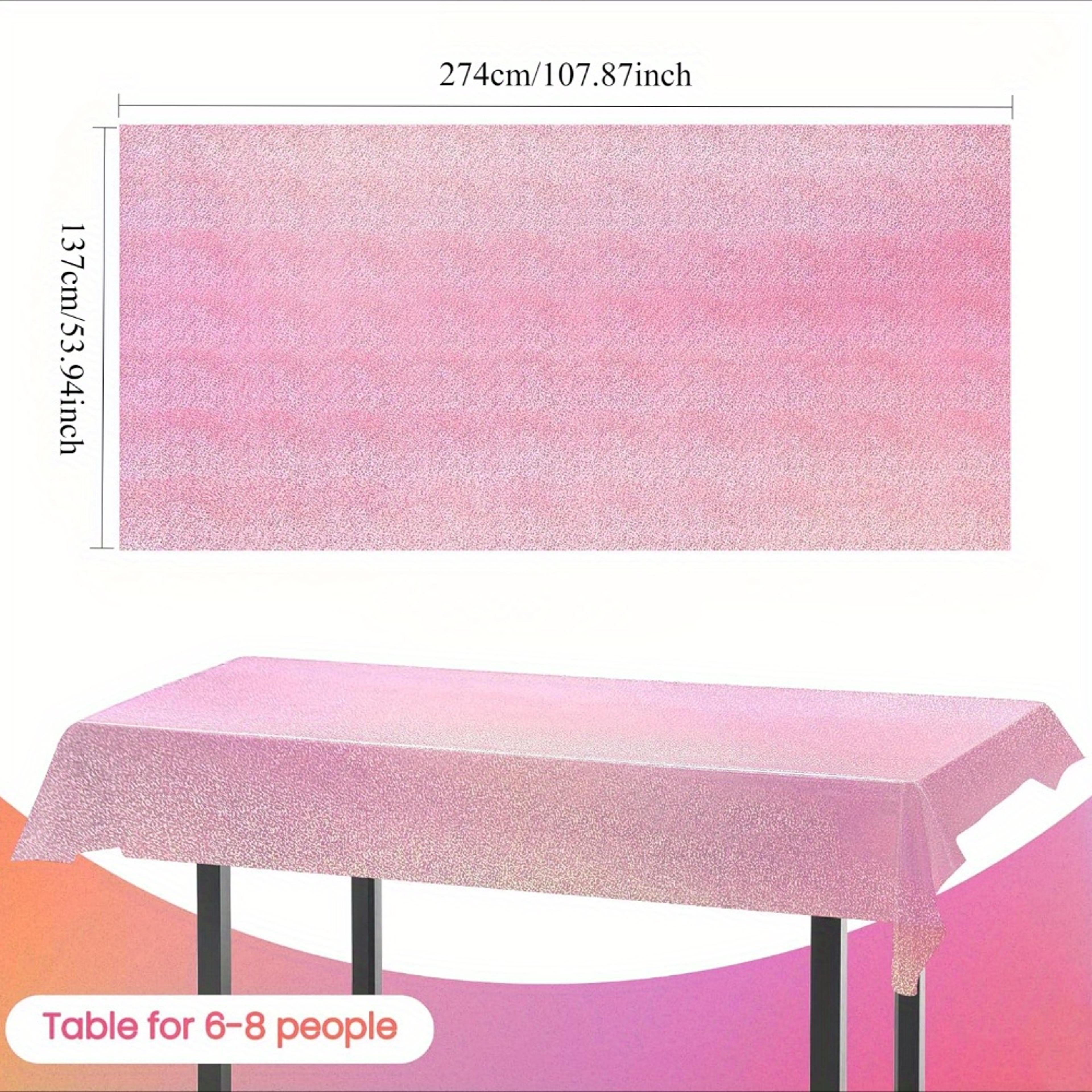 Premium Pink Glitter Tablecloth Waterproof Disposable Party Table Decor 1