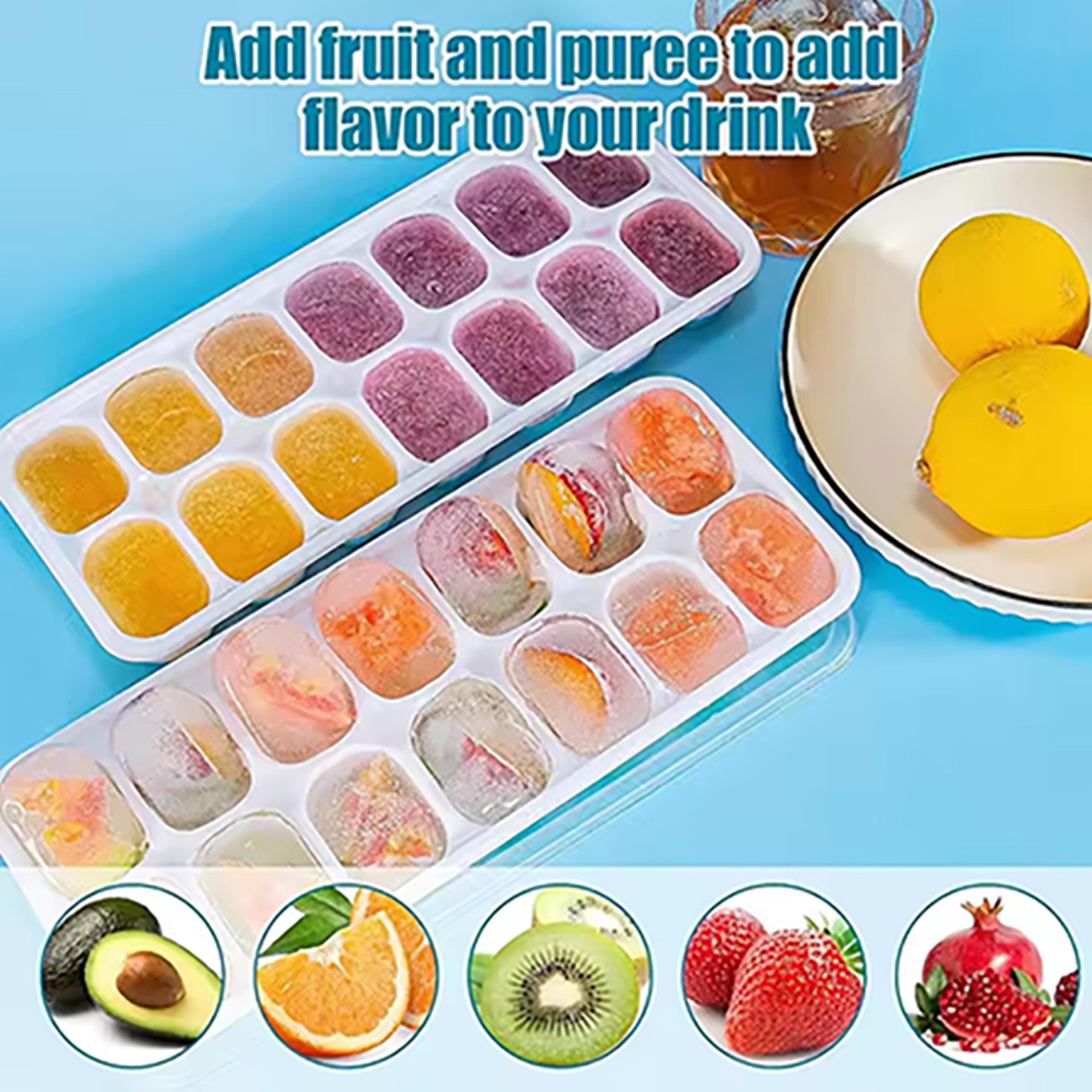 Ice Cube Tray With Lid For Cocktails Freezer Storage  Easy Release 2
