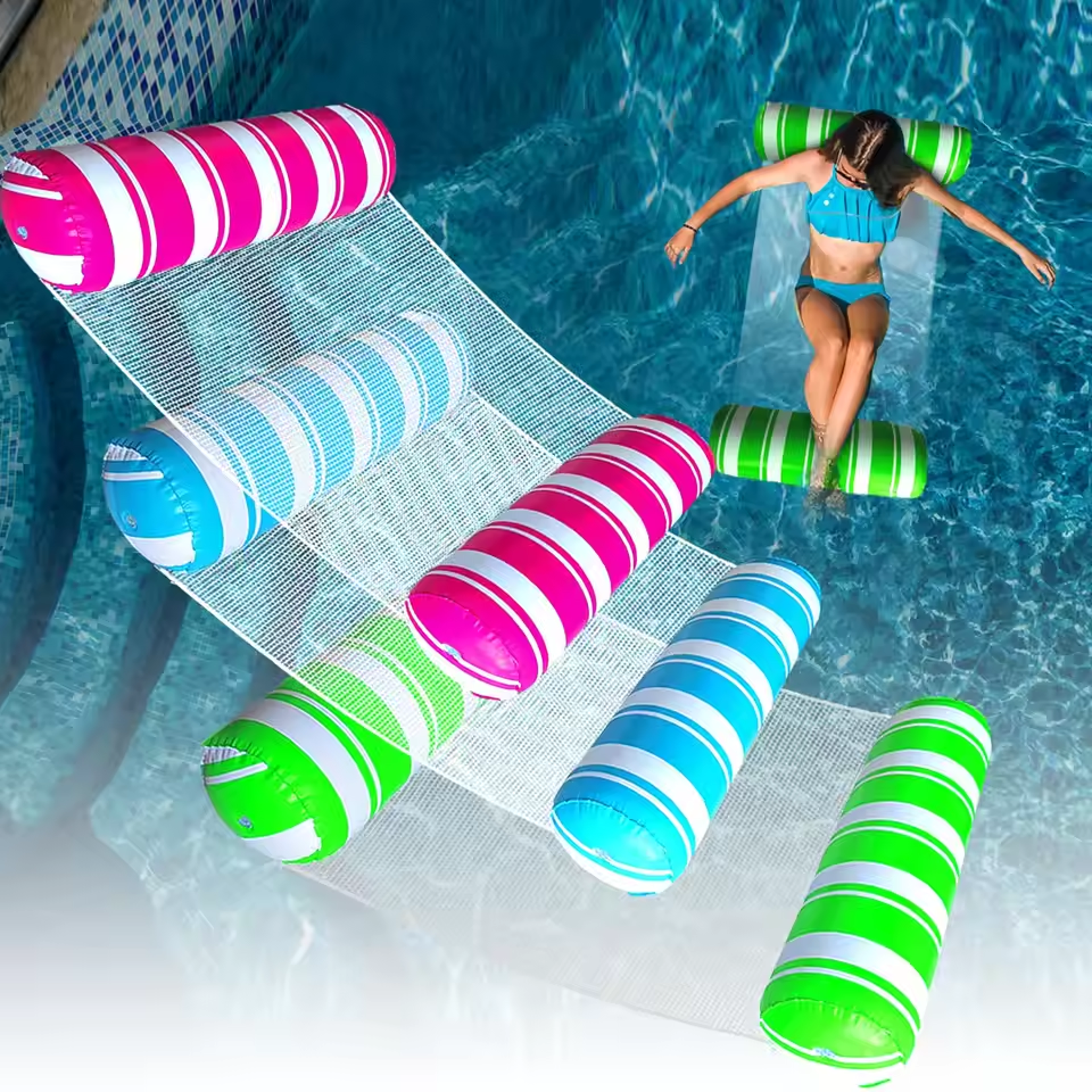 Inflatable Pool Float Water Hammock Recliner Lounge Chair 1
