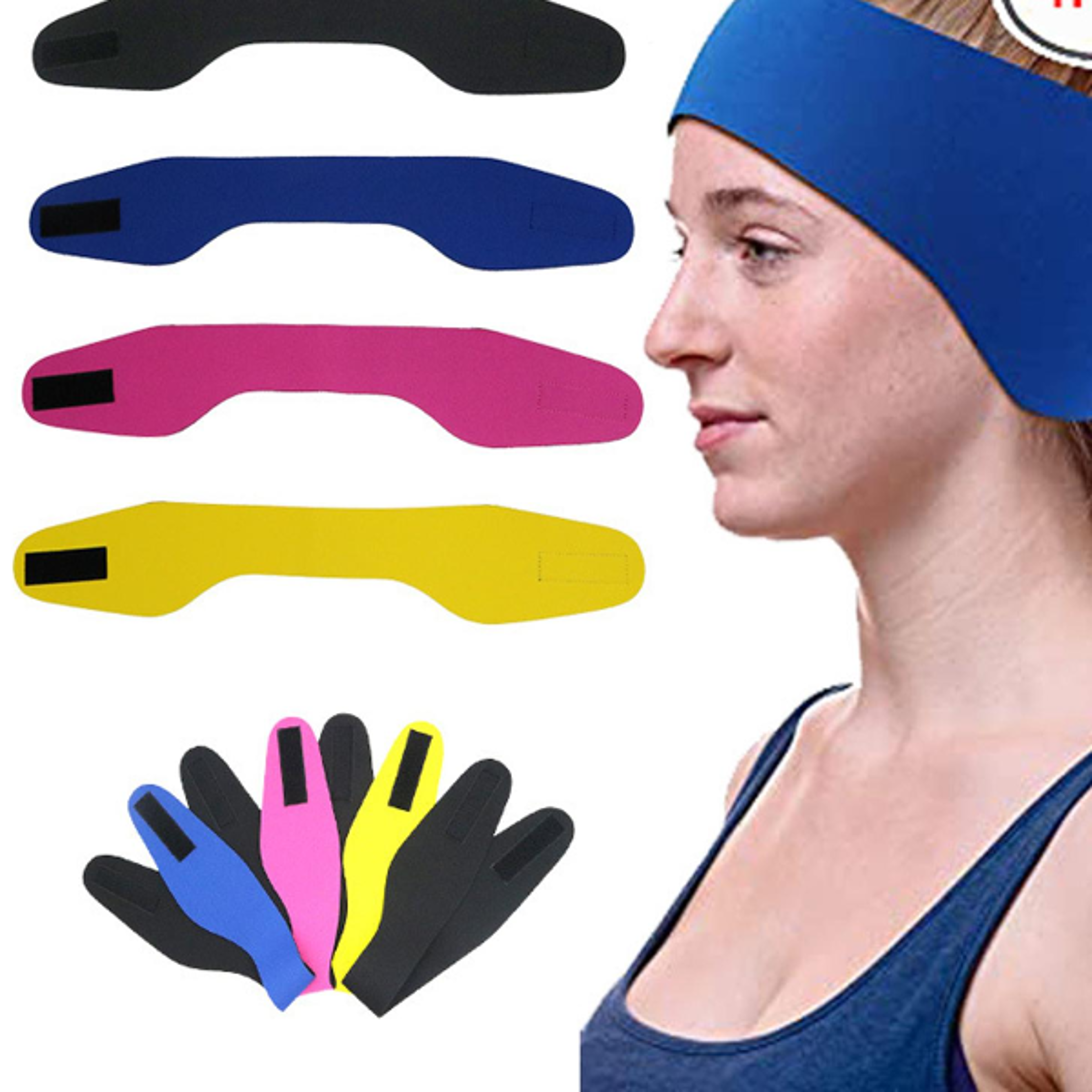 adjustable neoprene swimming ear band for kids and adults
