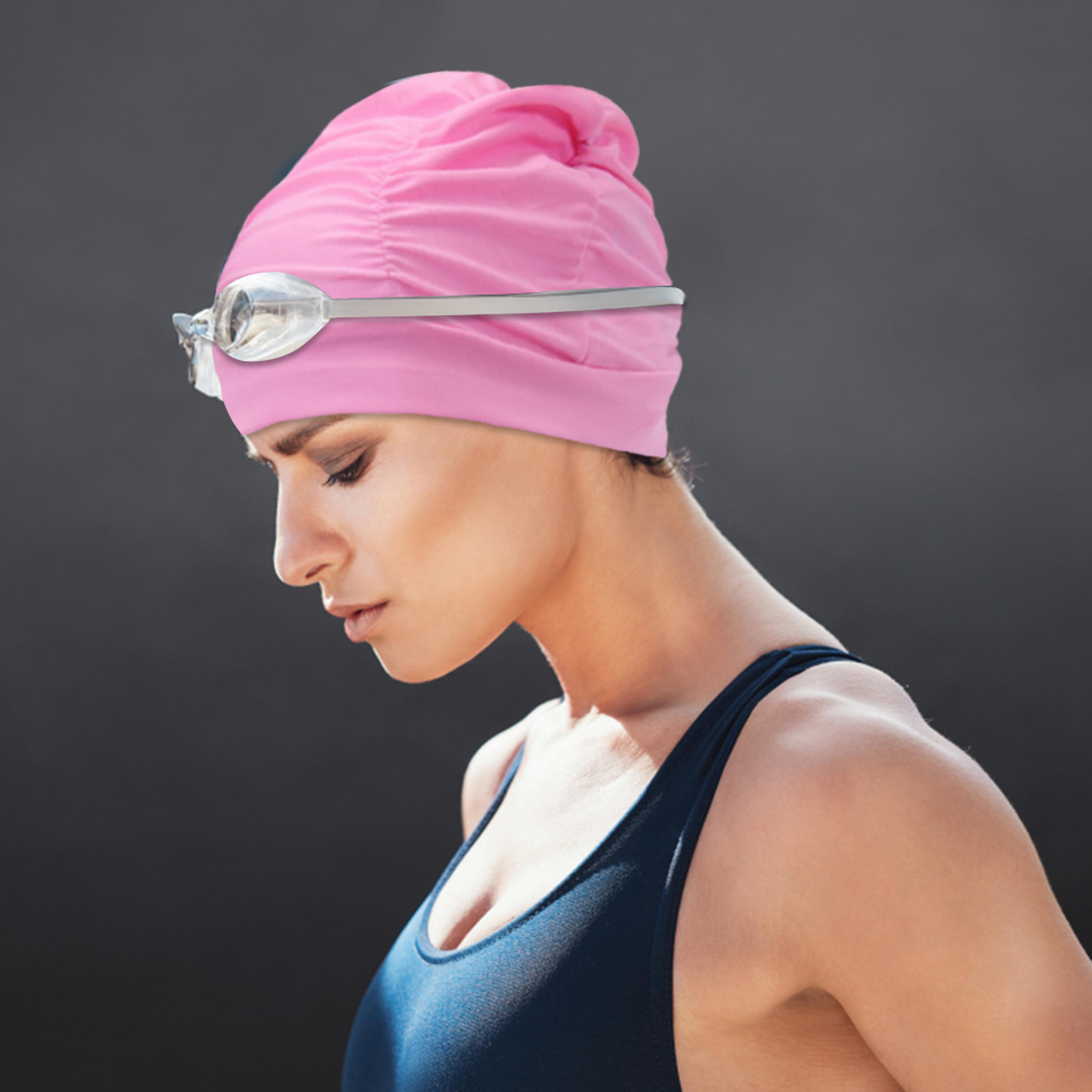 Womens Polyester Swim Cap For Long Hair With Ear Coverage 1