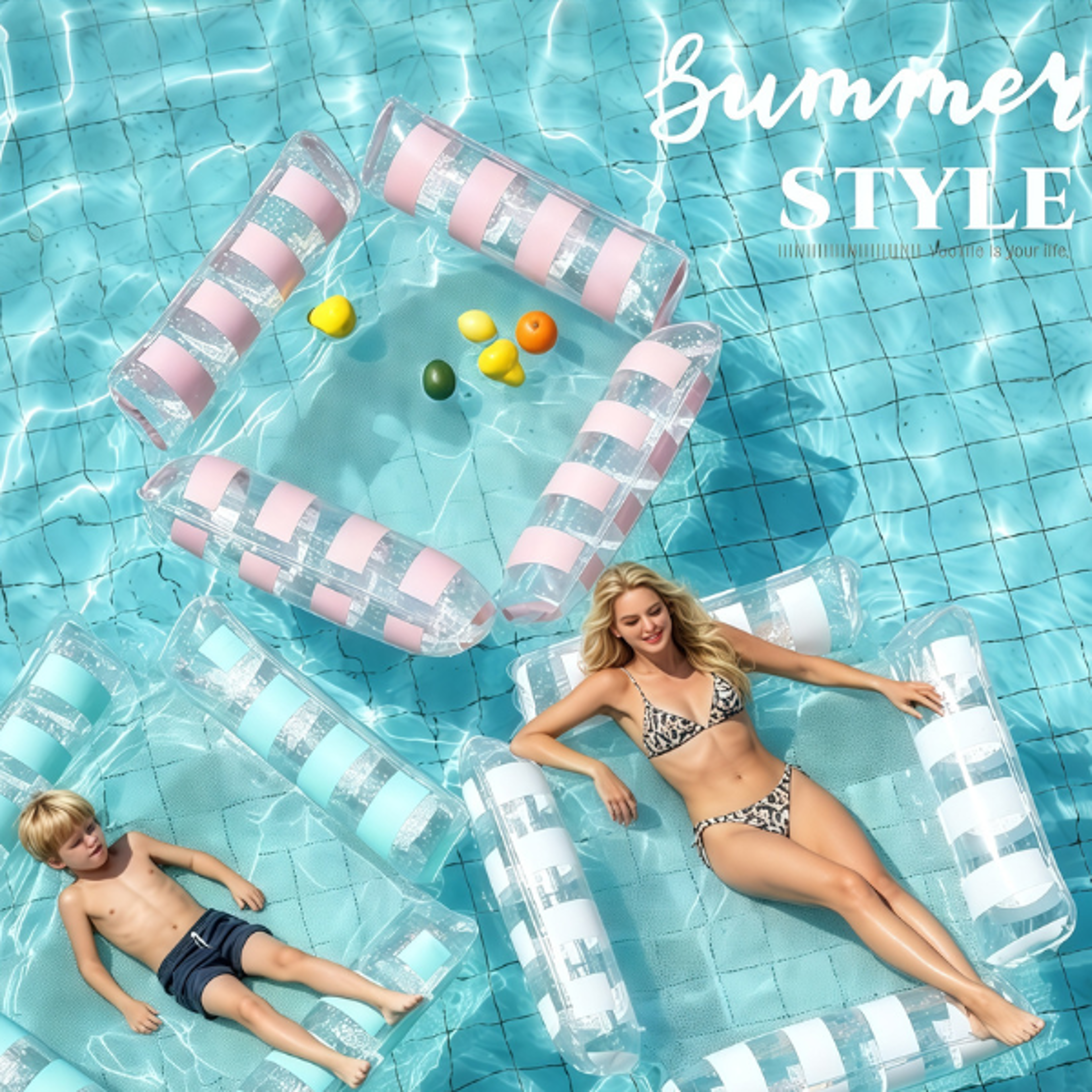 inflatable water hammock pool float lounge chair with backrest