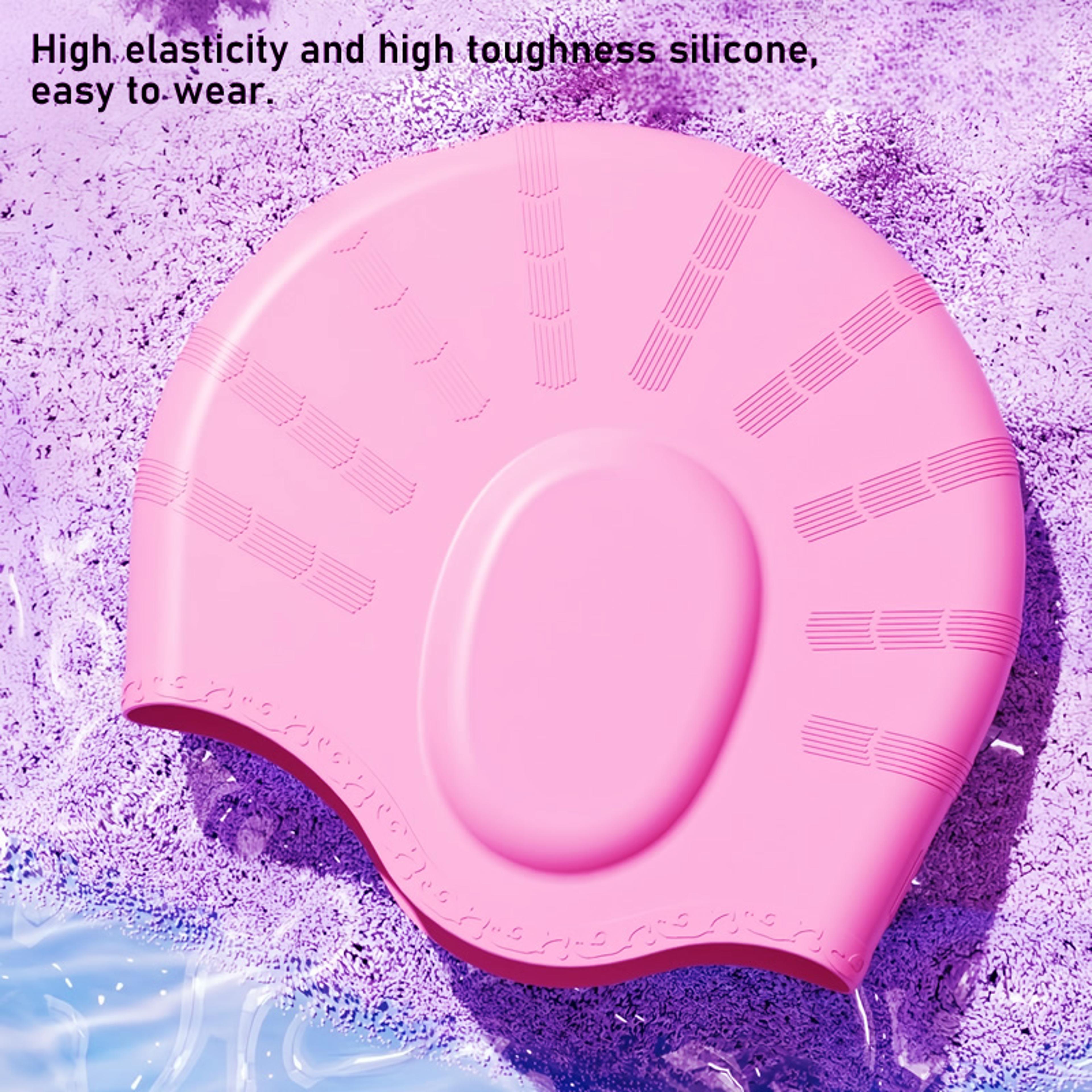 Waterproof Silicone Swim Cap For Long Hair With Ear Protection 3