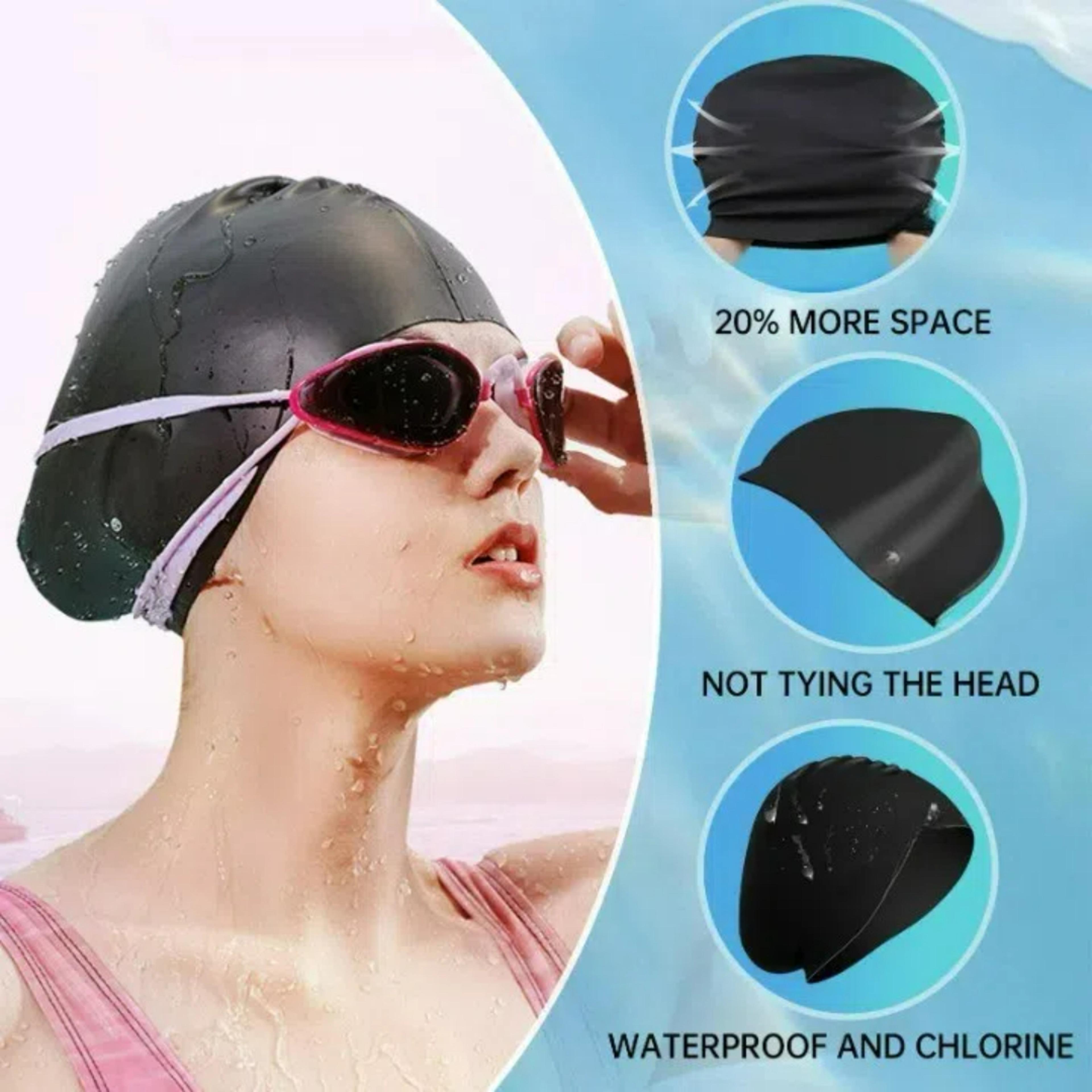 Extra Large Silicone Swim Cap For Braids Locs And Long Hair 4