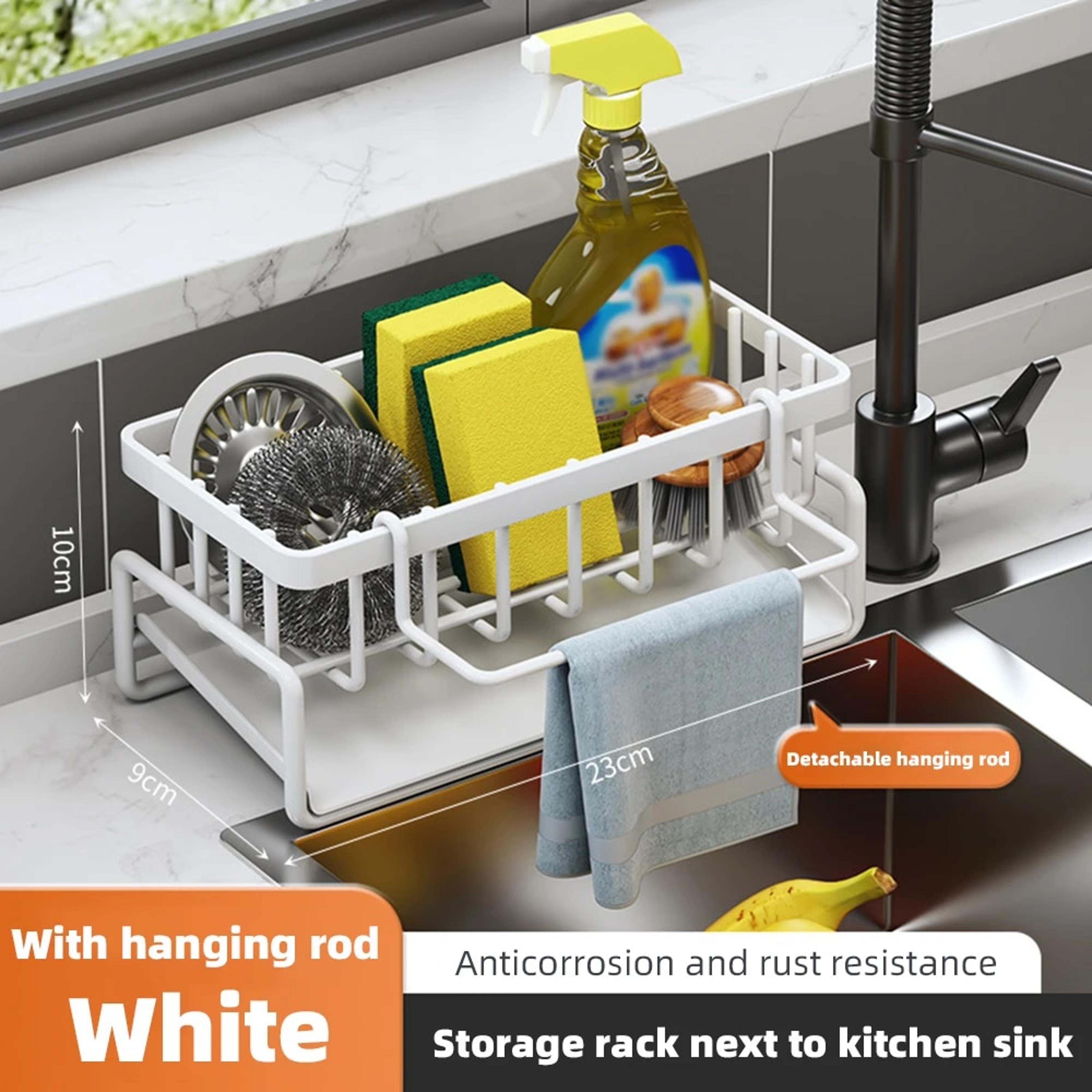stainless steel sink shelf: drain rack & organizer for kitchen
