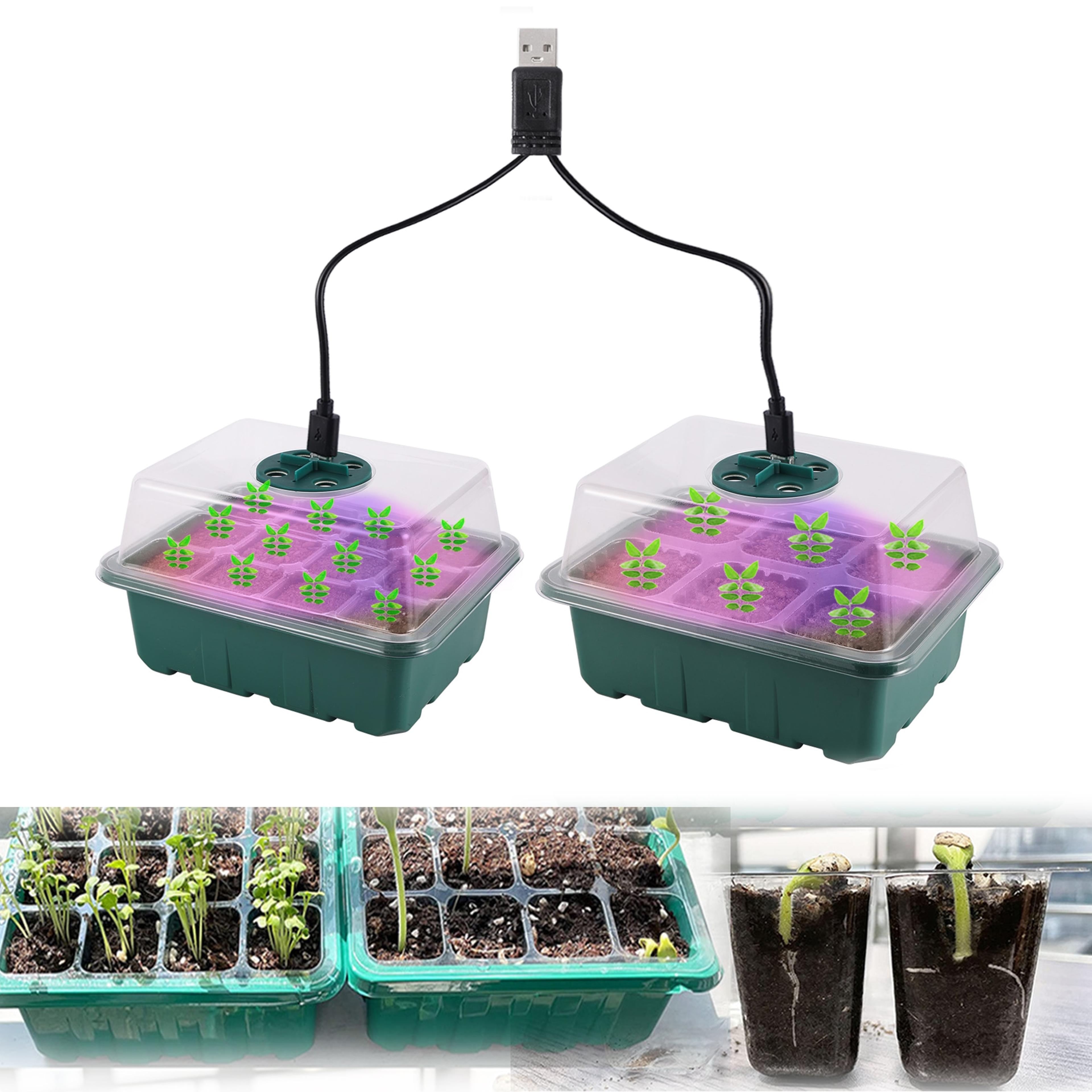 adjustable led grow light seed starter tray box for optimal seedling germination - nursery pot with ventilation and humi