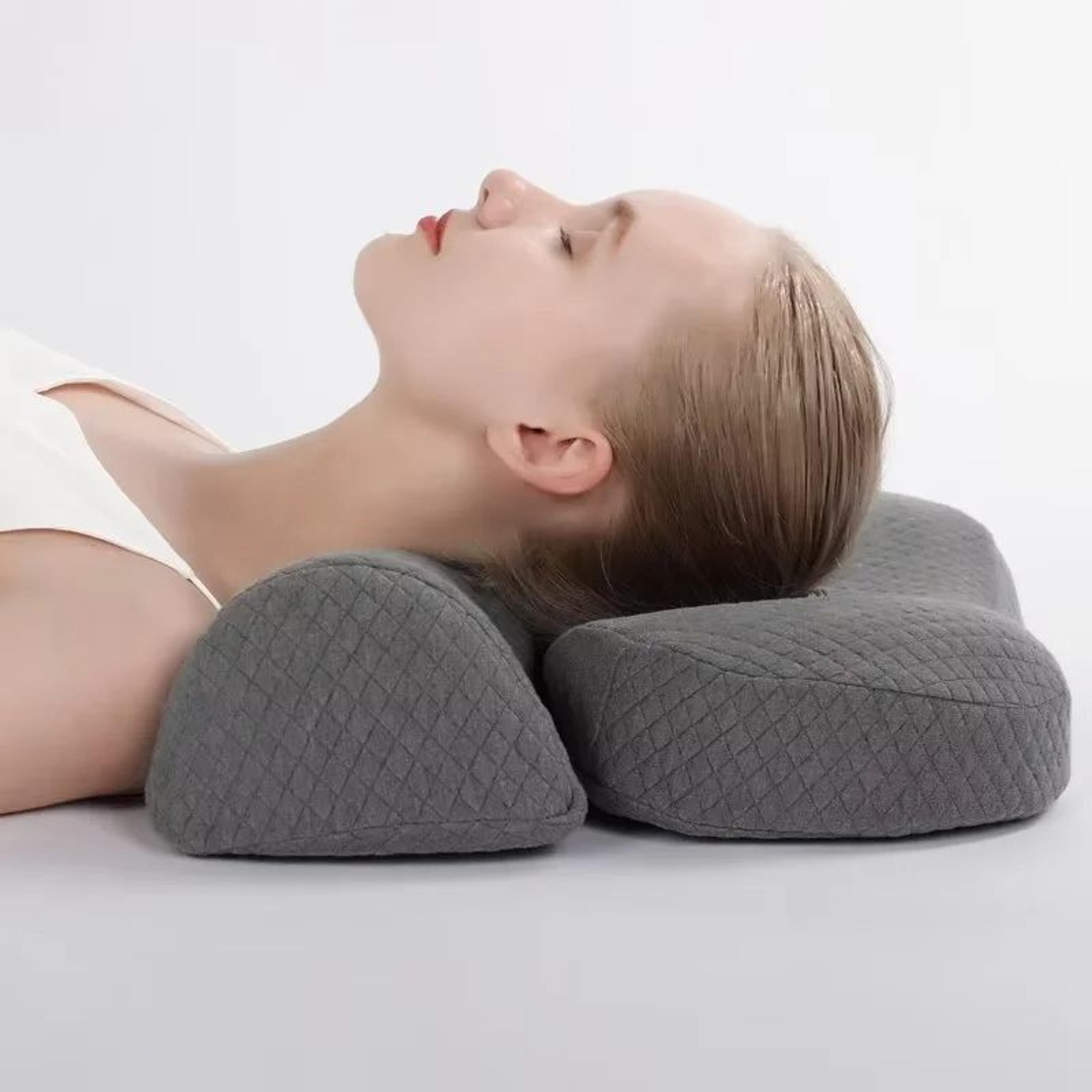 memory foam contour pillow, orthopedic cervical pillow for side & back sleepers, ergonomic bed pillow