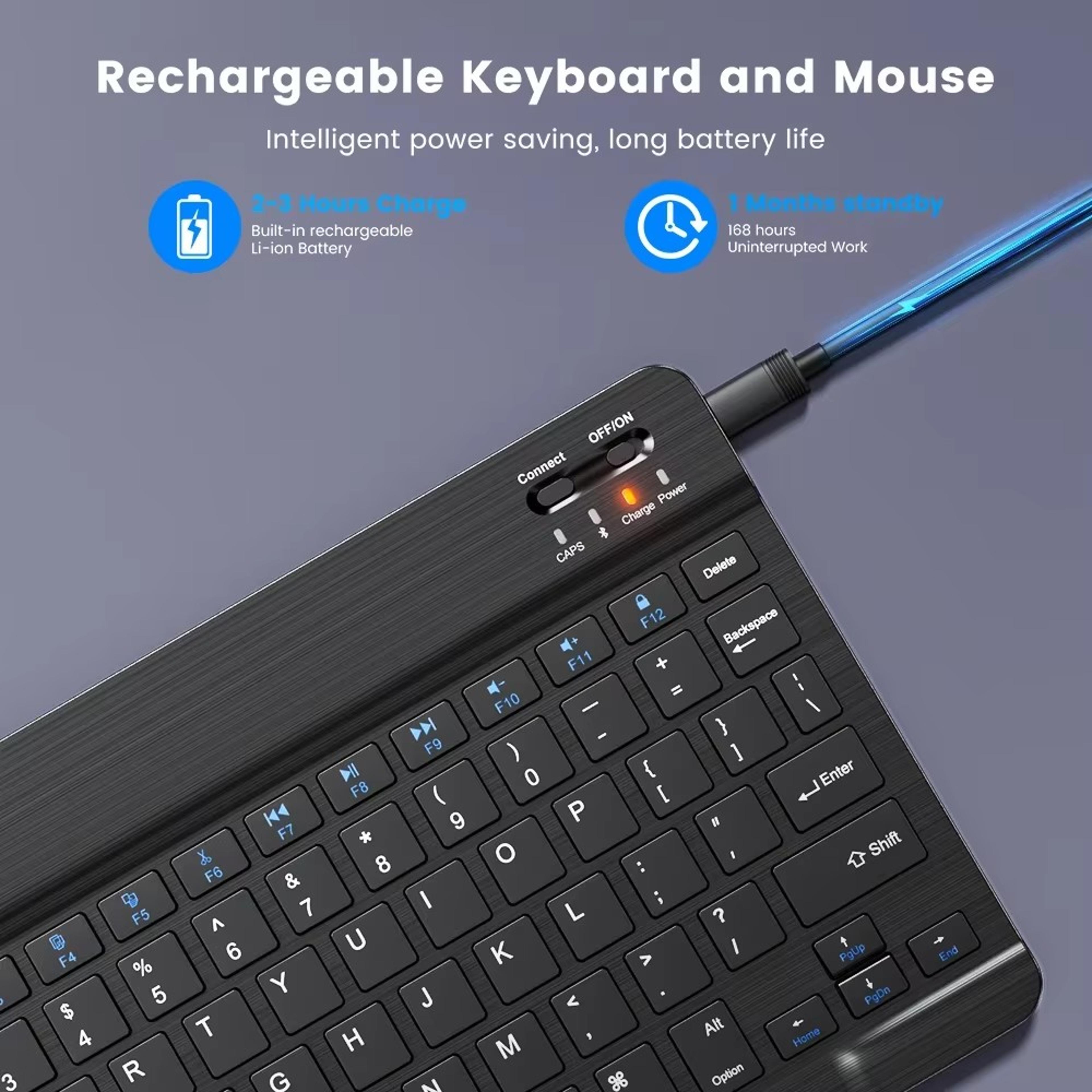 Wireless Keyboard For Laptop Tablet IPad Bluetooth Rechargeable Keyboard Compatible With IOS Androi 5