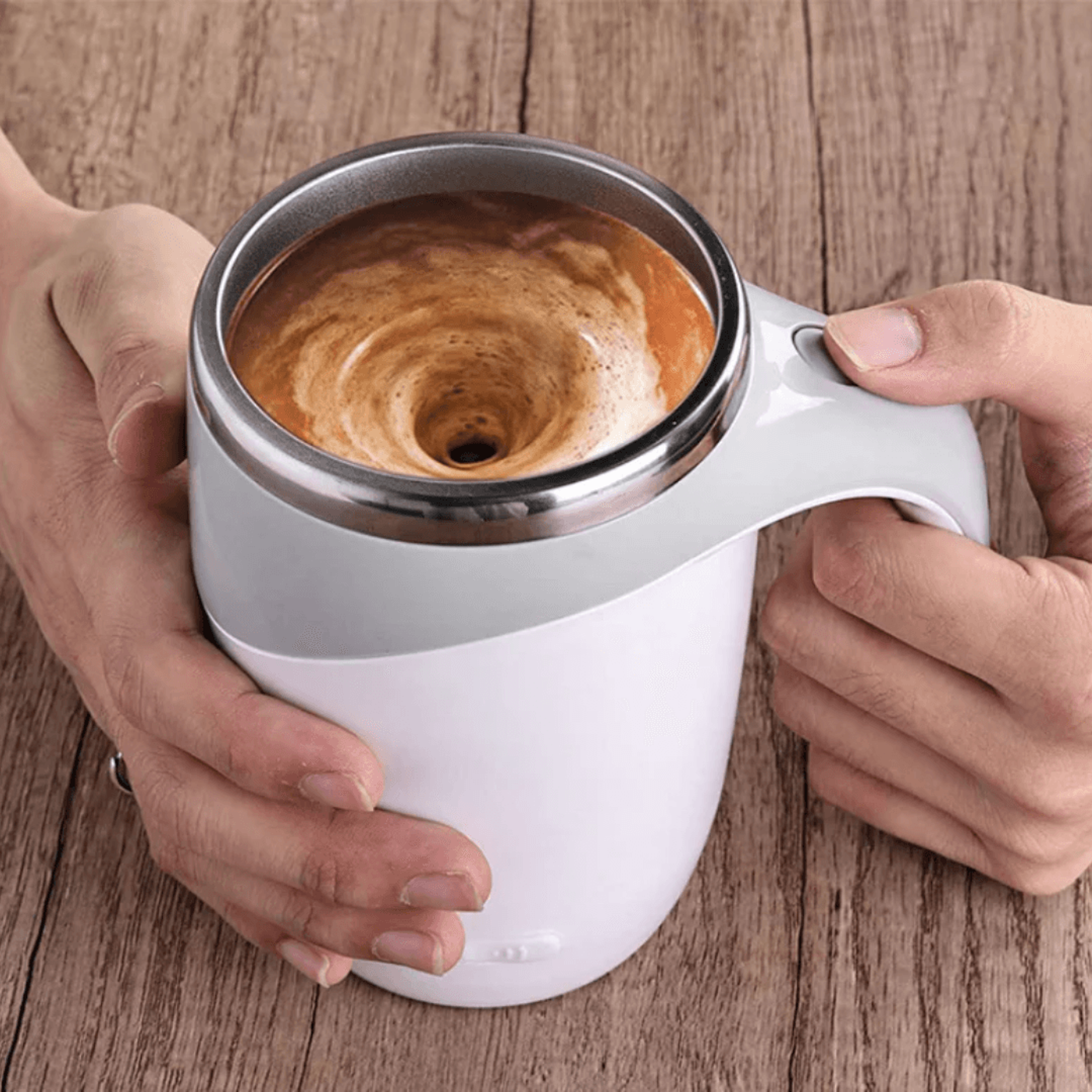 rechargeable automatic coffee cup: portable electric stainless steel mug with magnetic stirring - perfect for home use