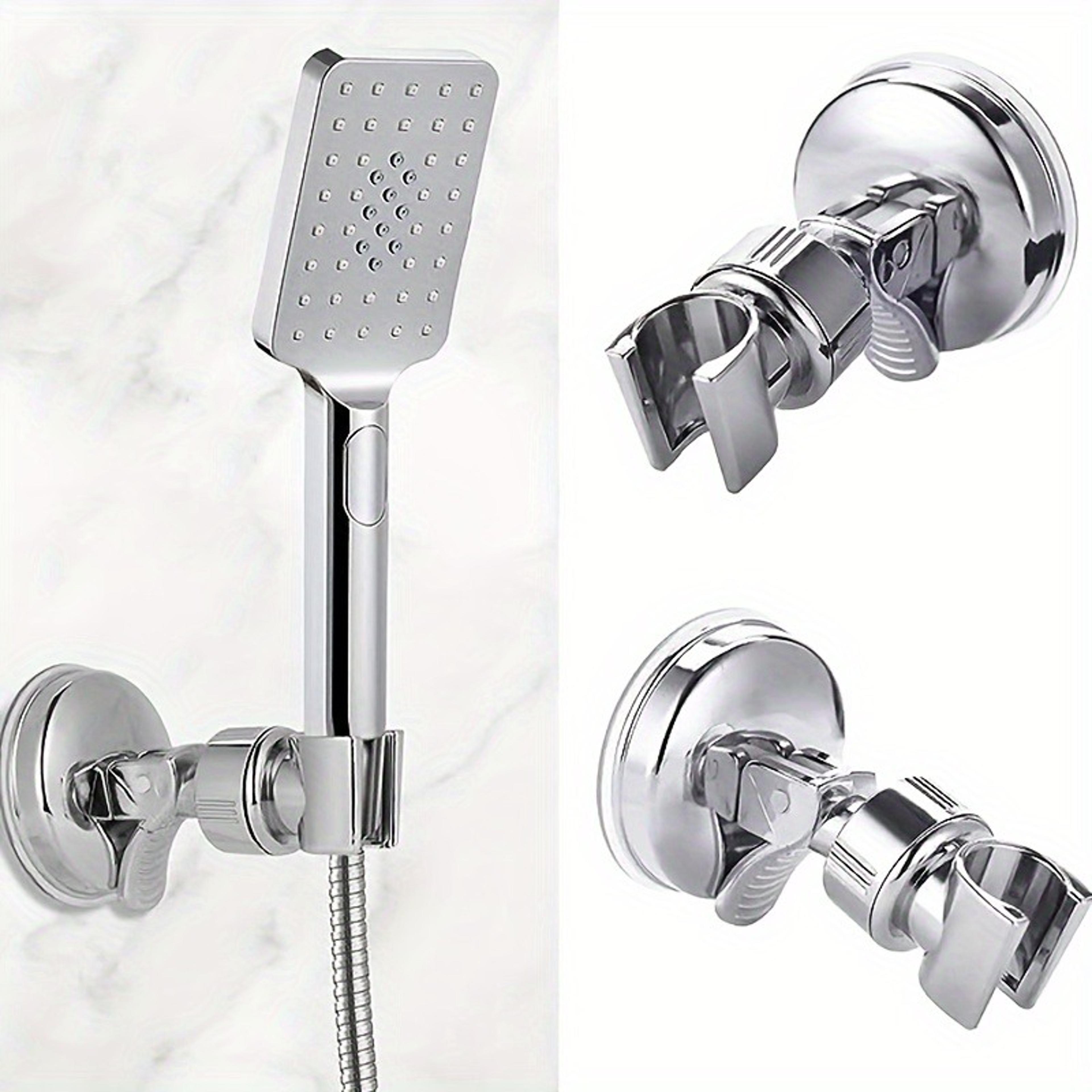 universal adjustable suction cup shower head holder drill free rotating bracket