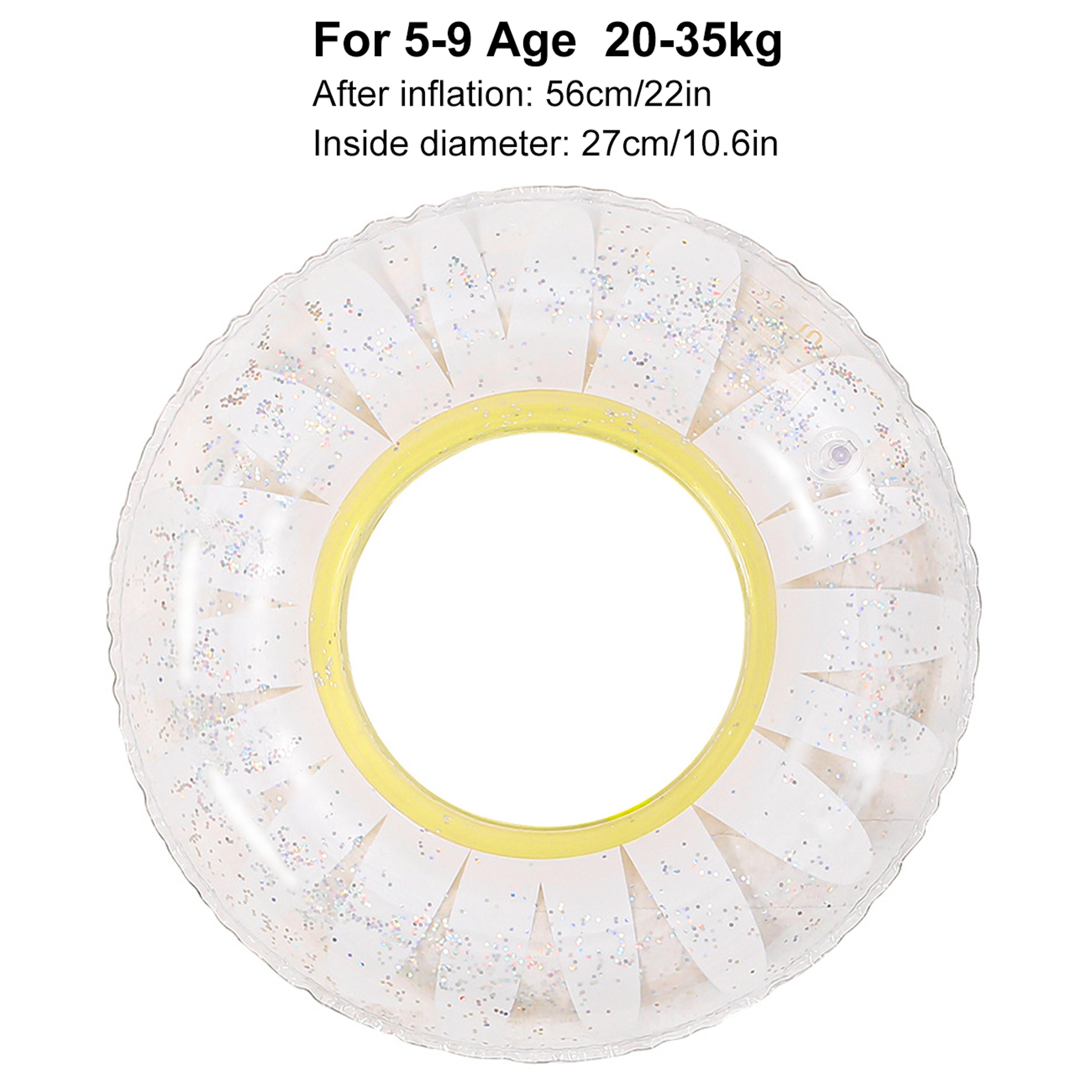 Clear Daisy Glitter Inflatable Swim Ring Premium Floral Pool Float For Summer Beach  Pool Fun 5